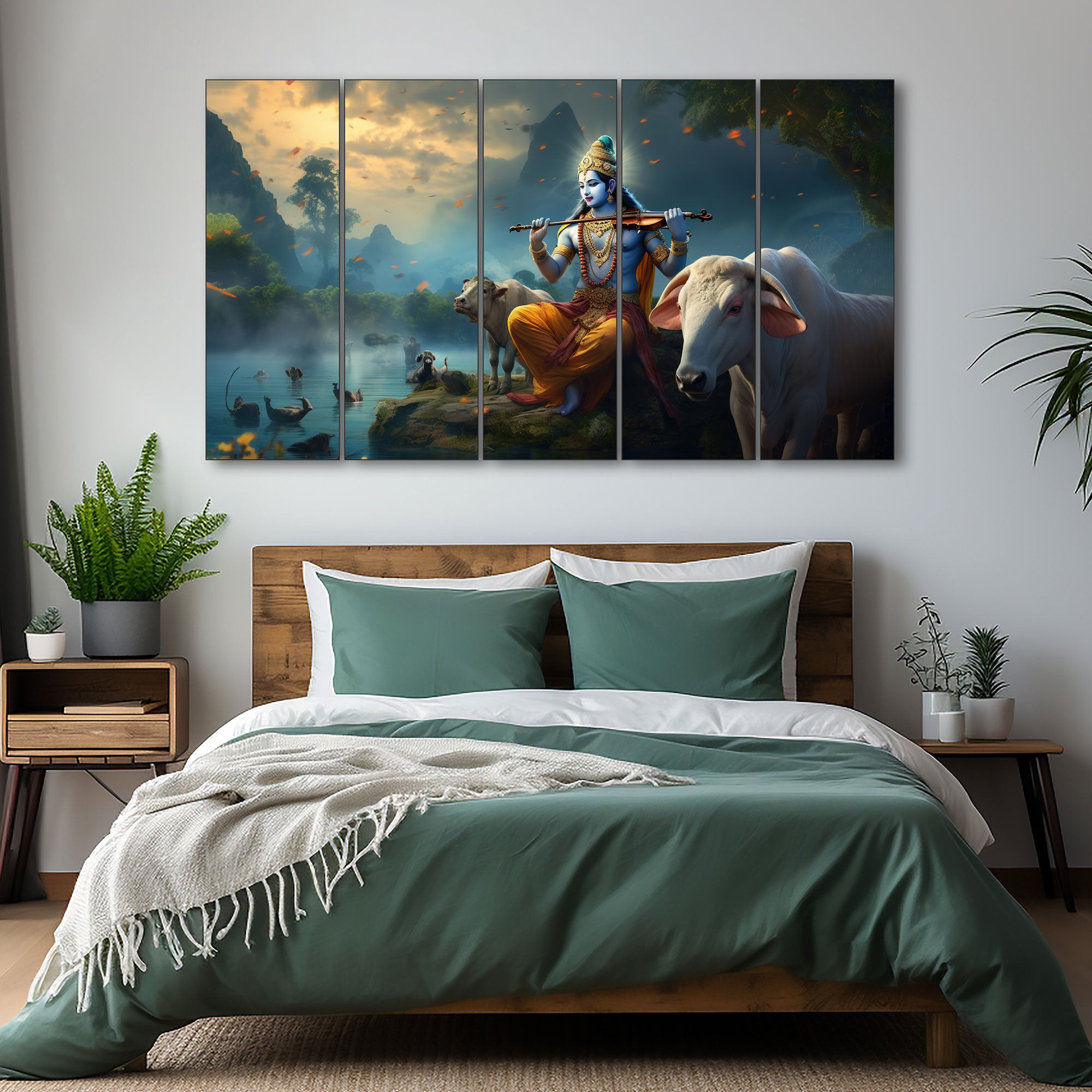 Krishna Ji Painting with frame Big Size Wall Art for living room,Bedroom,Drawing room,Hotels