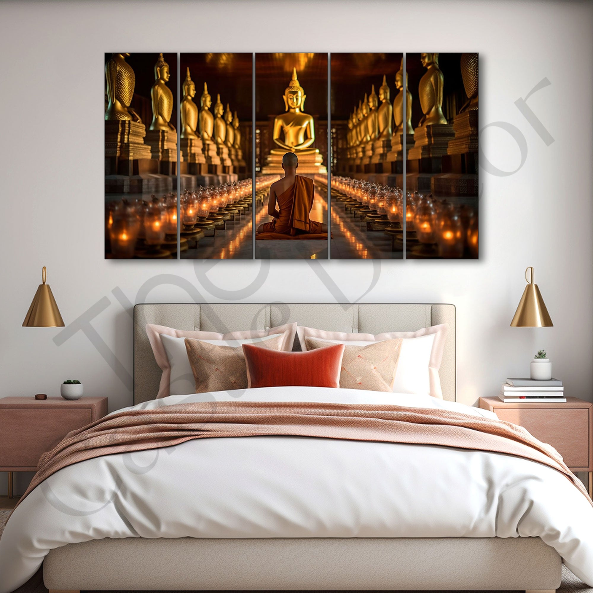 Lord Budha Painting with frame Big Size Wall Art for living room,Bedroom,Drawing room,Hotels