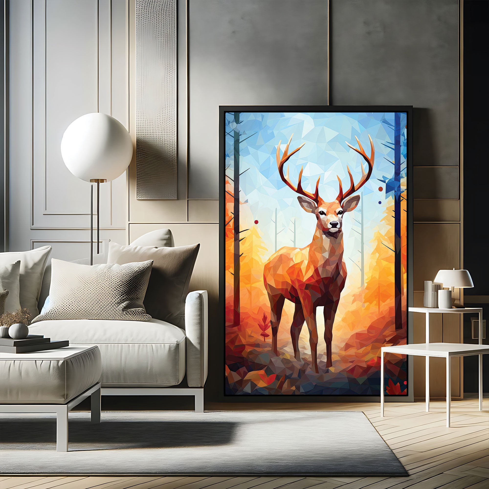 DeerAbstract Canvas painting with frame Big Size Wall Art for living room,Bedroom,Drawing room,Hotels