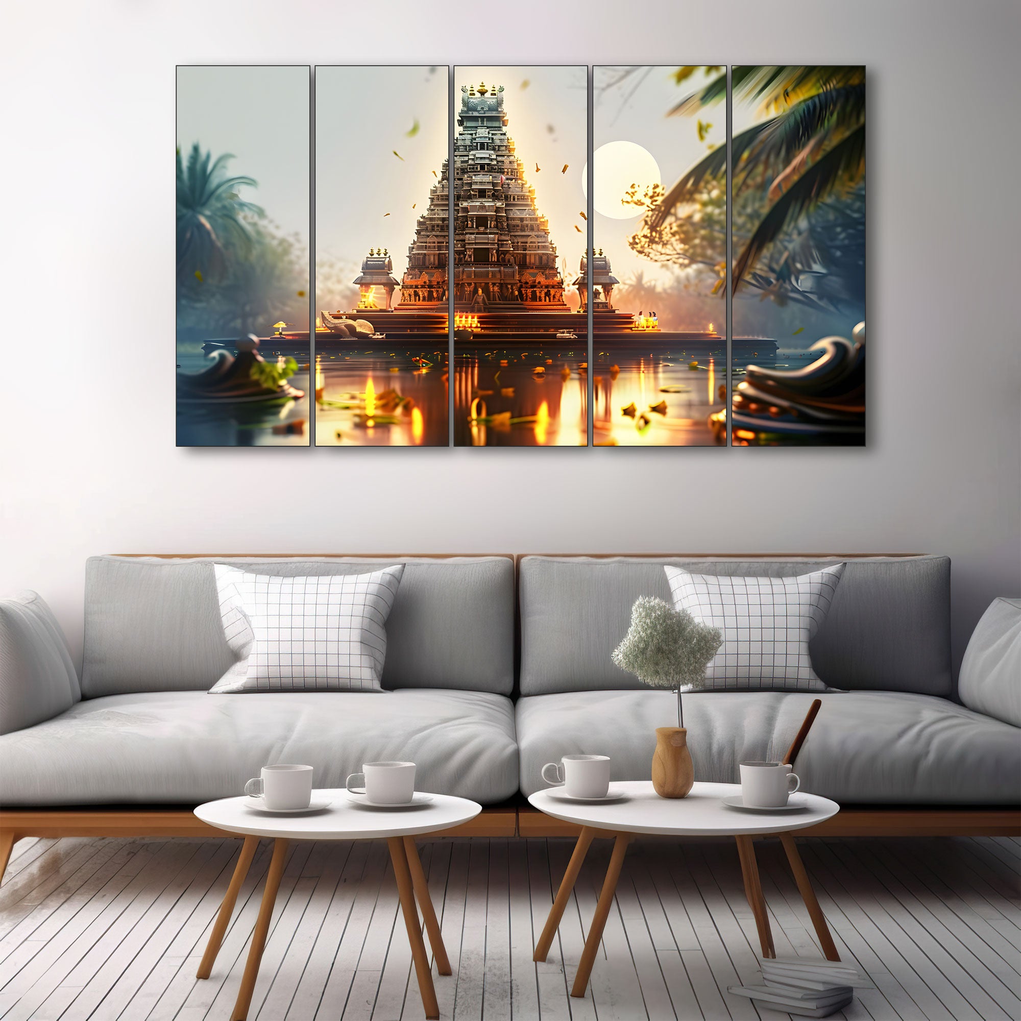 Temple Painting with frame Big Size Wall Art for living room,Bedroom,Drawing room,Hotels
