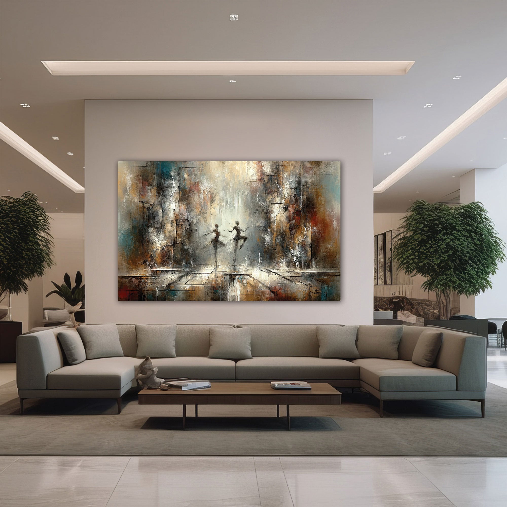 Couple danceAbstract Canvas painting with frame Big Size Wall Art for living room,Bedroom,Drawing room,Hotels