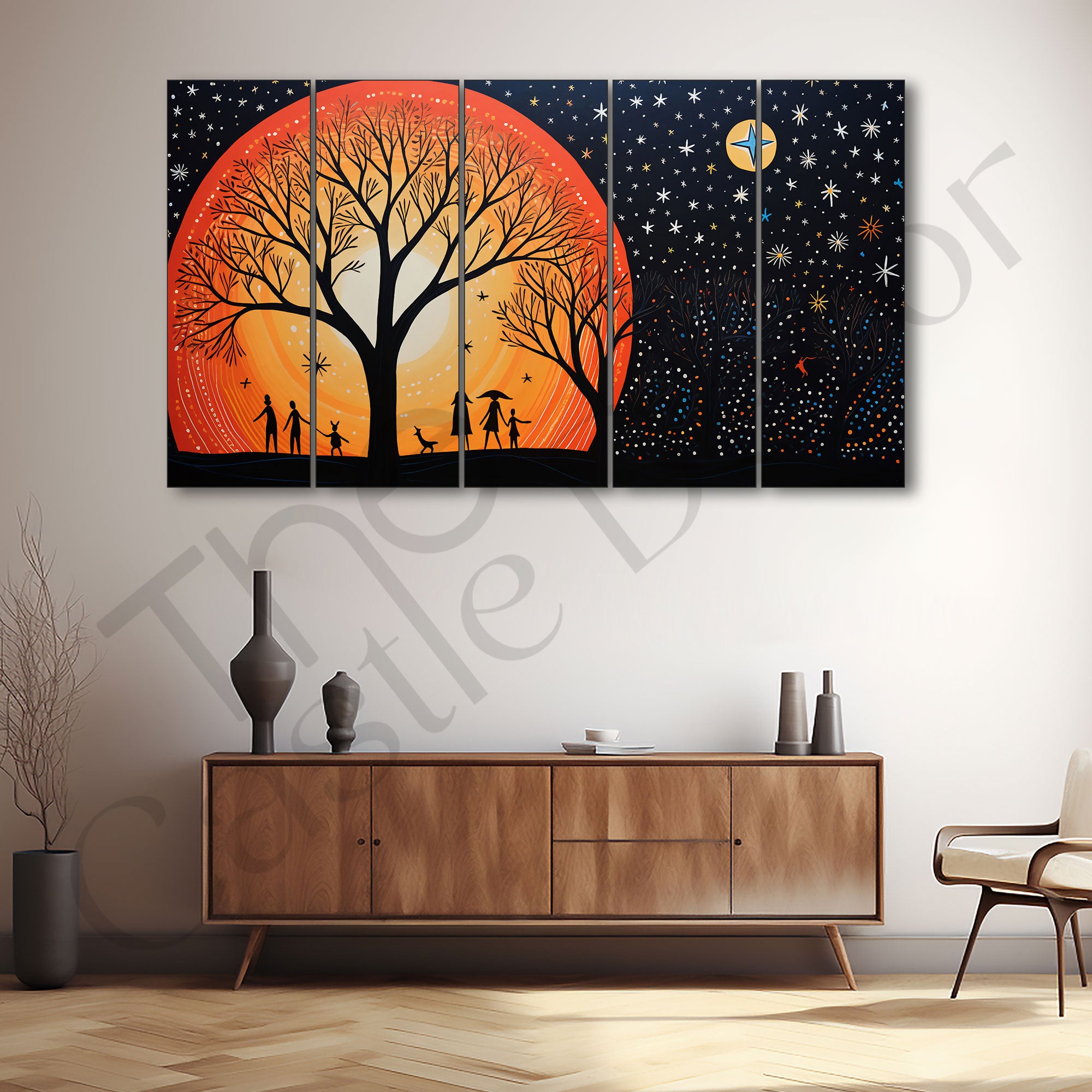 Warli Art Painting with frame Big Size Wall Art for living room,Bedroom,Drawing room,Hotels