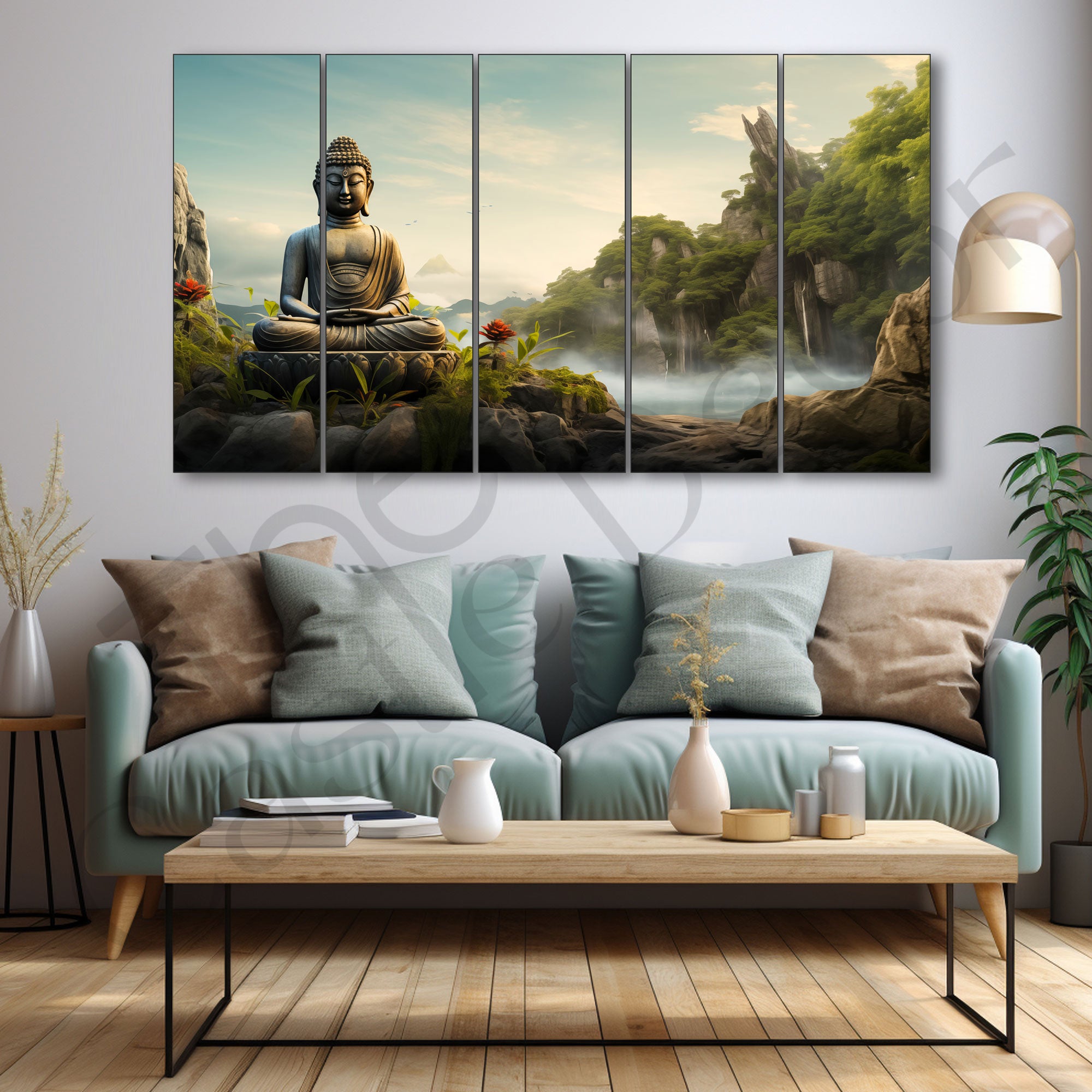 Lord Budha Painting with frame Big Size Wall Art for living room,Bedroom,Drawing room,Hotels