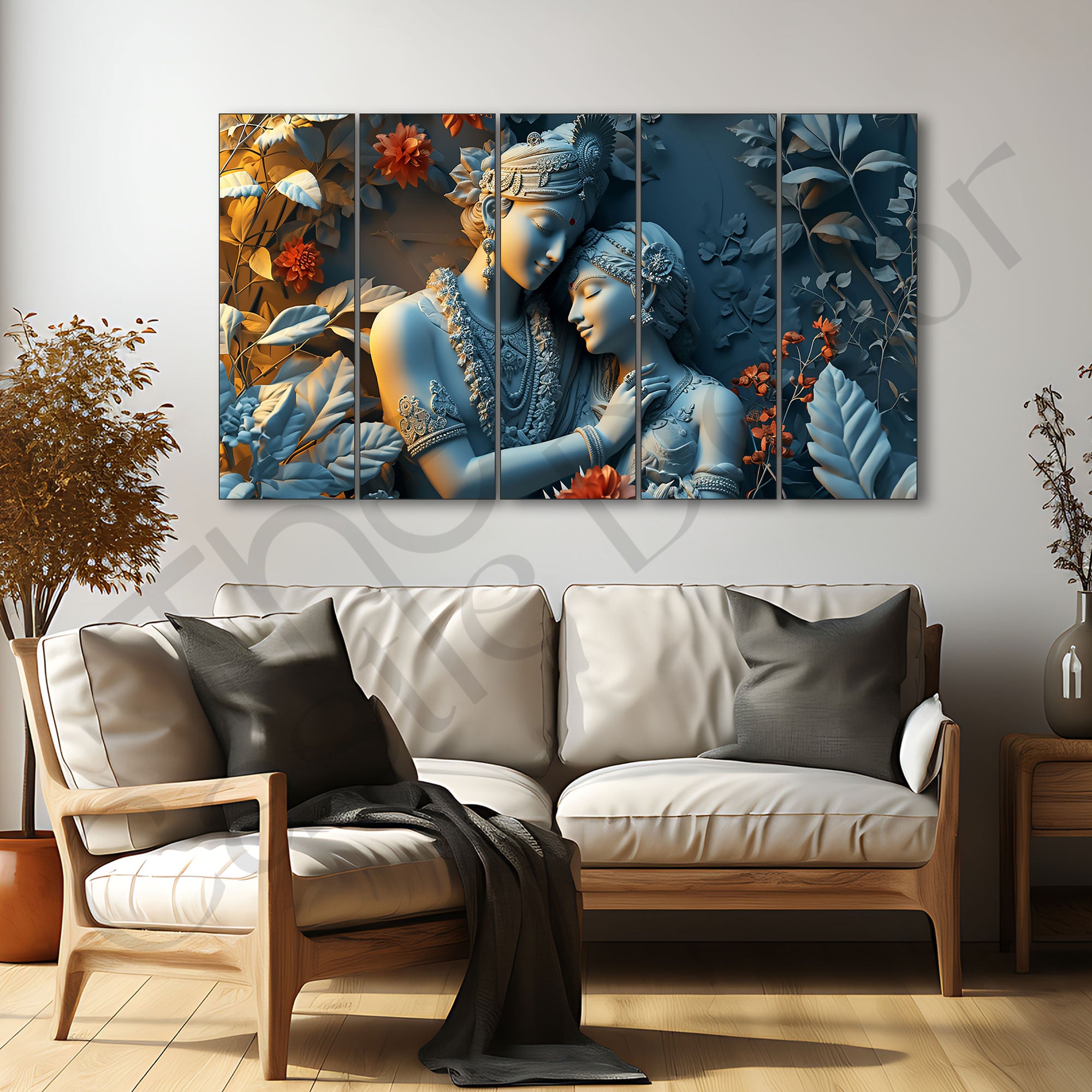 Radha Krishan Painting with frame Big Size Wall Art for living room,Bedroom,Drawing room,Hotels