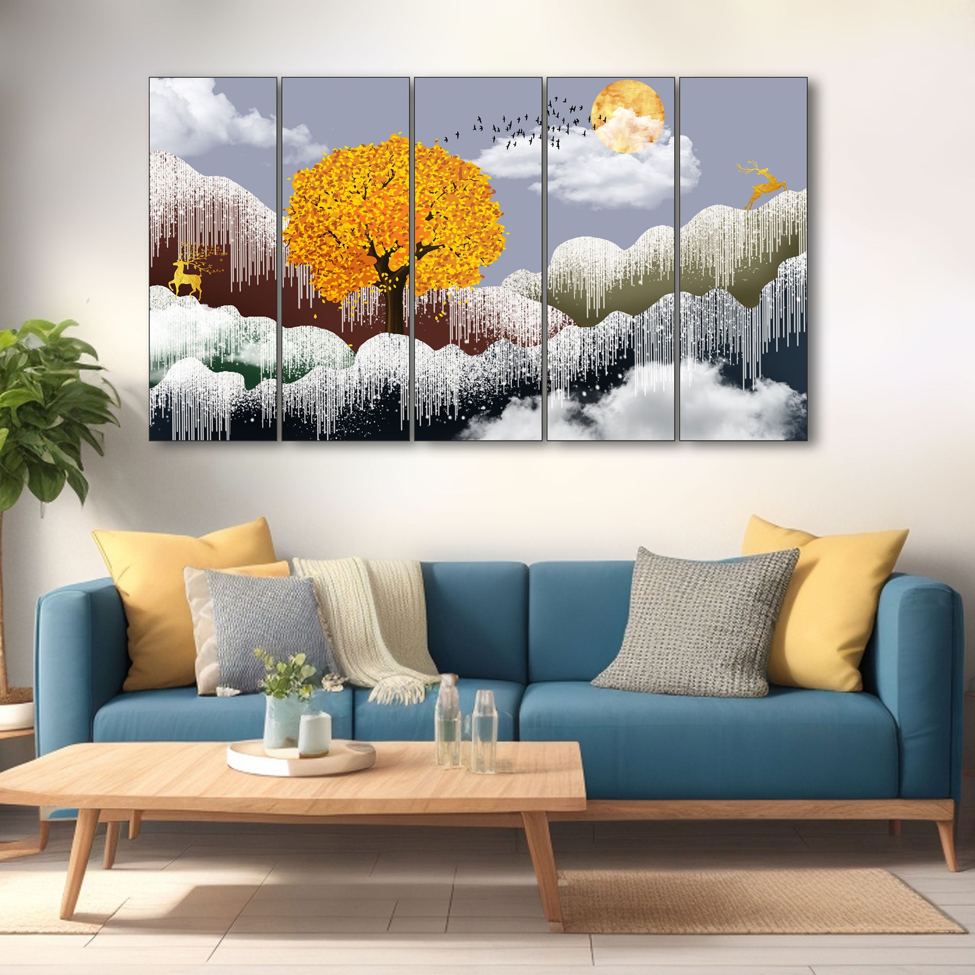 Nature Painting with frame Big Size Wall Art for living room,Bedroom,Drawing room,Hotels