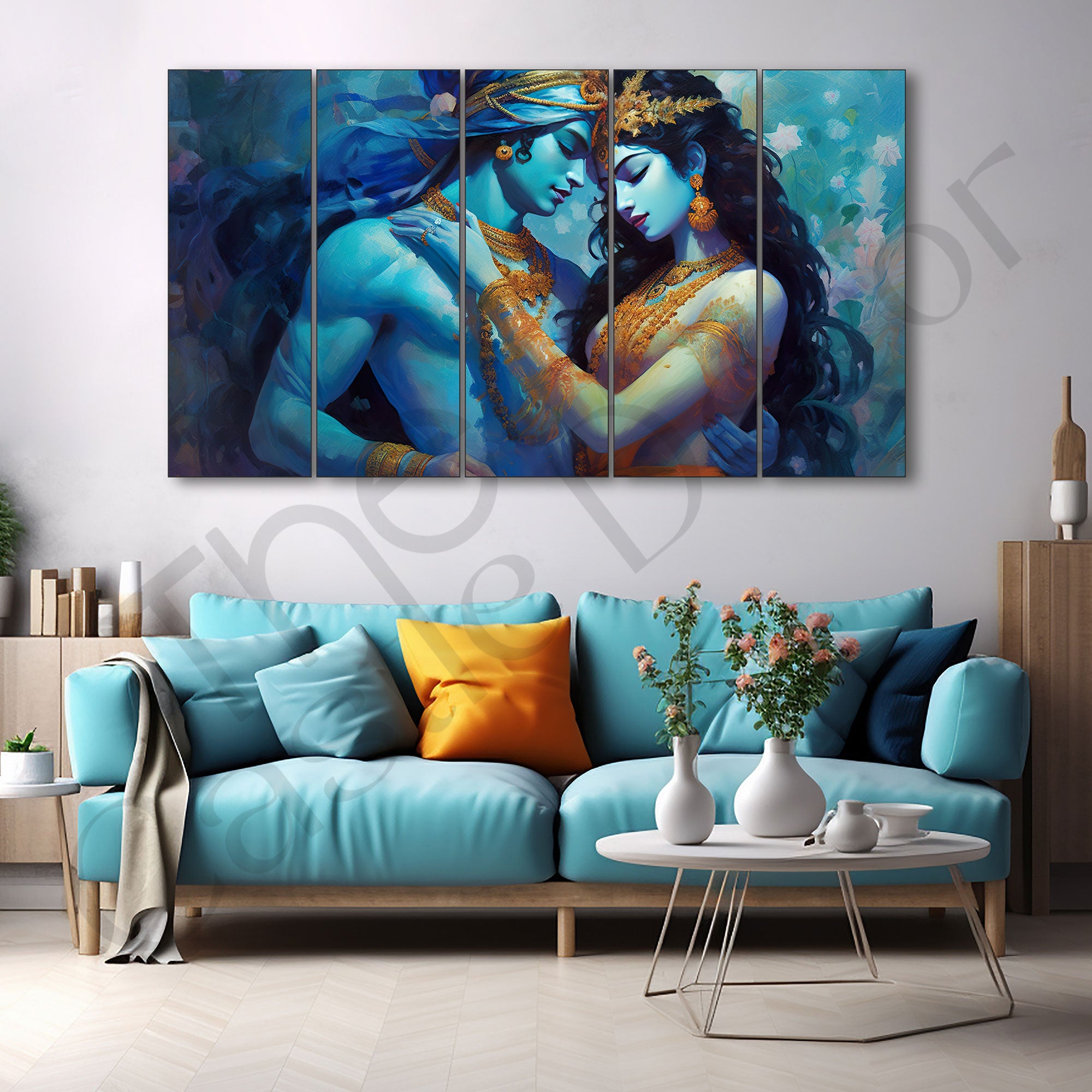 Radha Krishan Painting with frame Big Size Wall Art for living room,Bedroom,Drawing room,Hotels