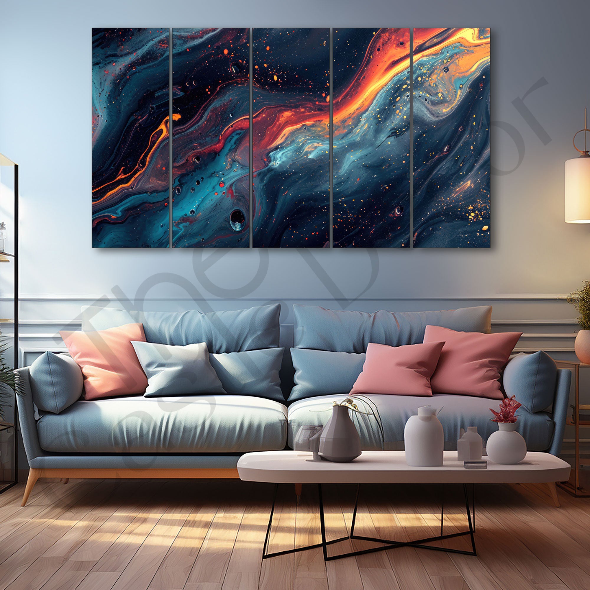 Marble Abstract Painting with frame Big Size Wall Art for living room,Bedroom,Drawing room,Hotels