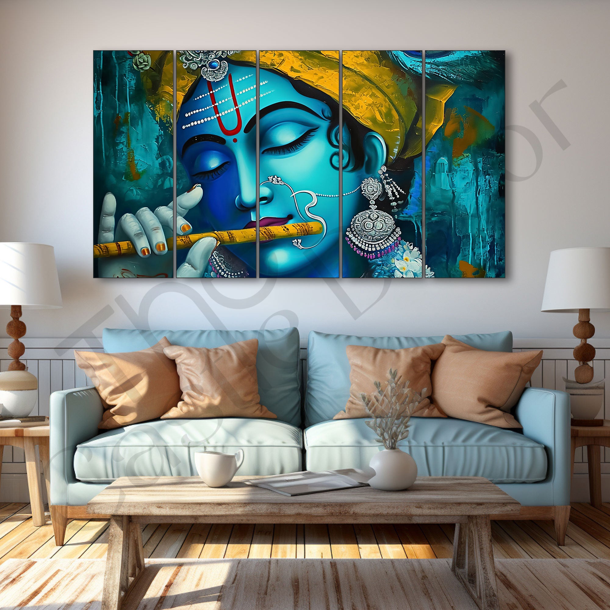 Radha Krishna Painting with frame Big Size Wall Art for living room,Bedroom,Drawing room,Hotels