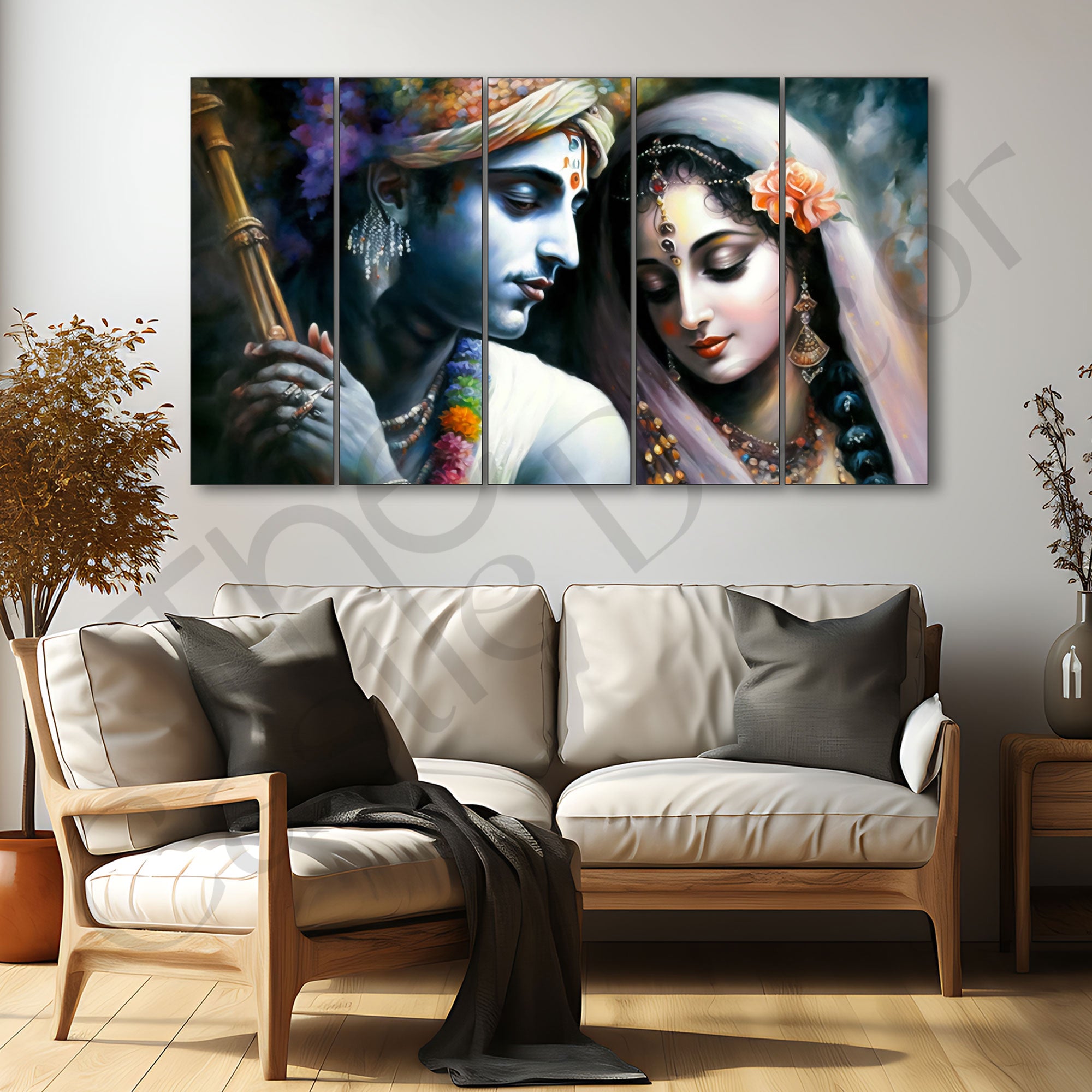 Radha Krishna Painting with frame Big Size Wall Art for living room,Bedroom,Drawing room,Hotels