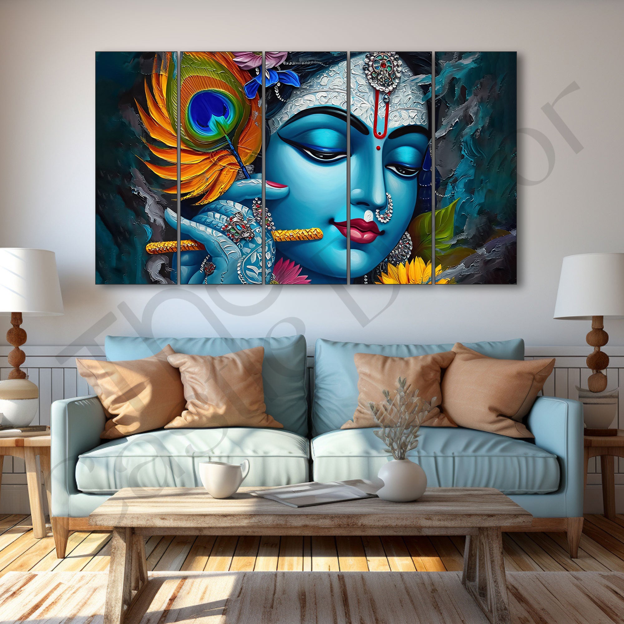 Radha Krishna Painting with frame Big Size Wall Art for living room,Bedroom,Drawing room,Hotels