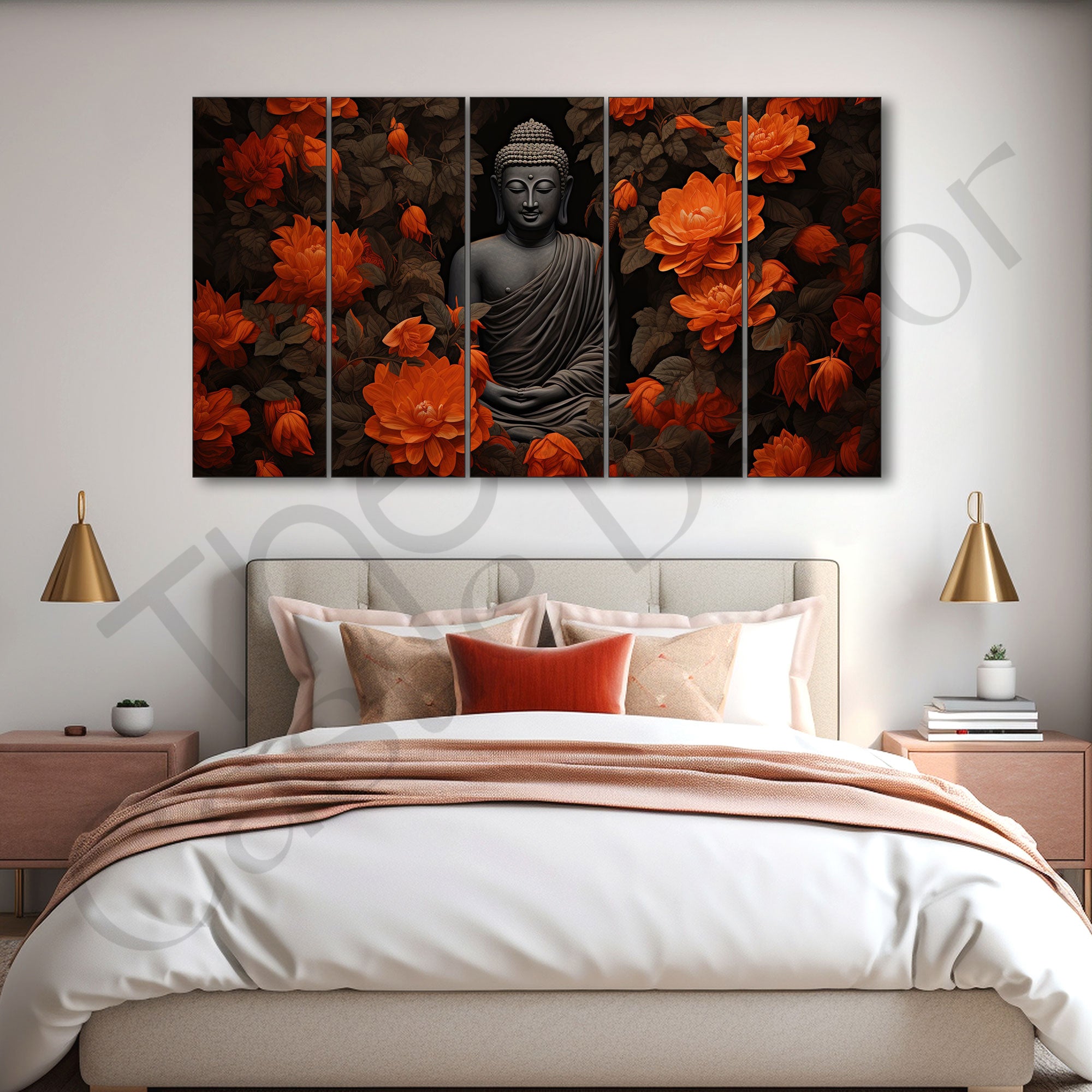 Lord Budha Painting with frame Big Size Wall Art for living room,Bedroom,Drawing room,Hotels
