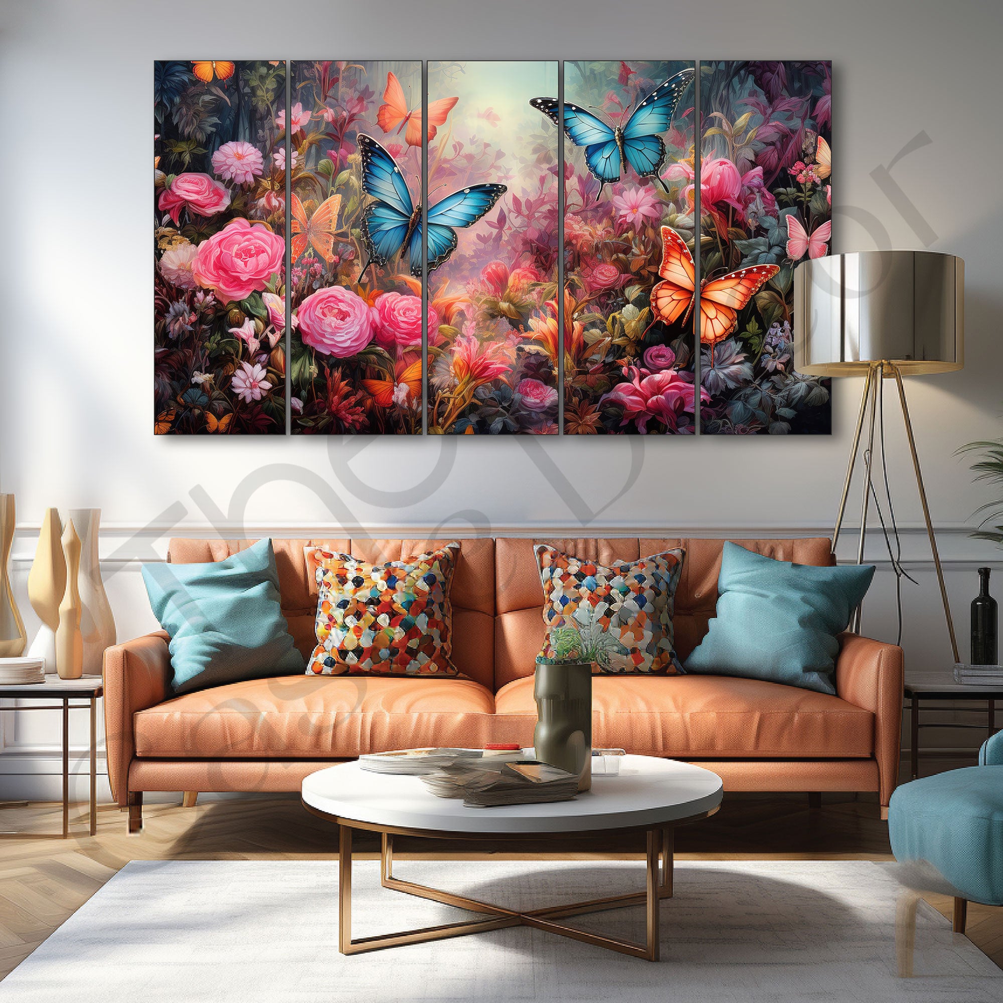 Butterflies Painting with frame Big Size Wall Art for living room,Bedroom,Drawing room,Hotels
