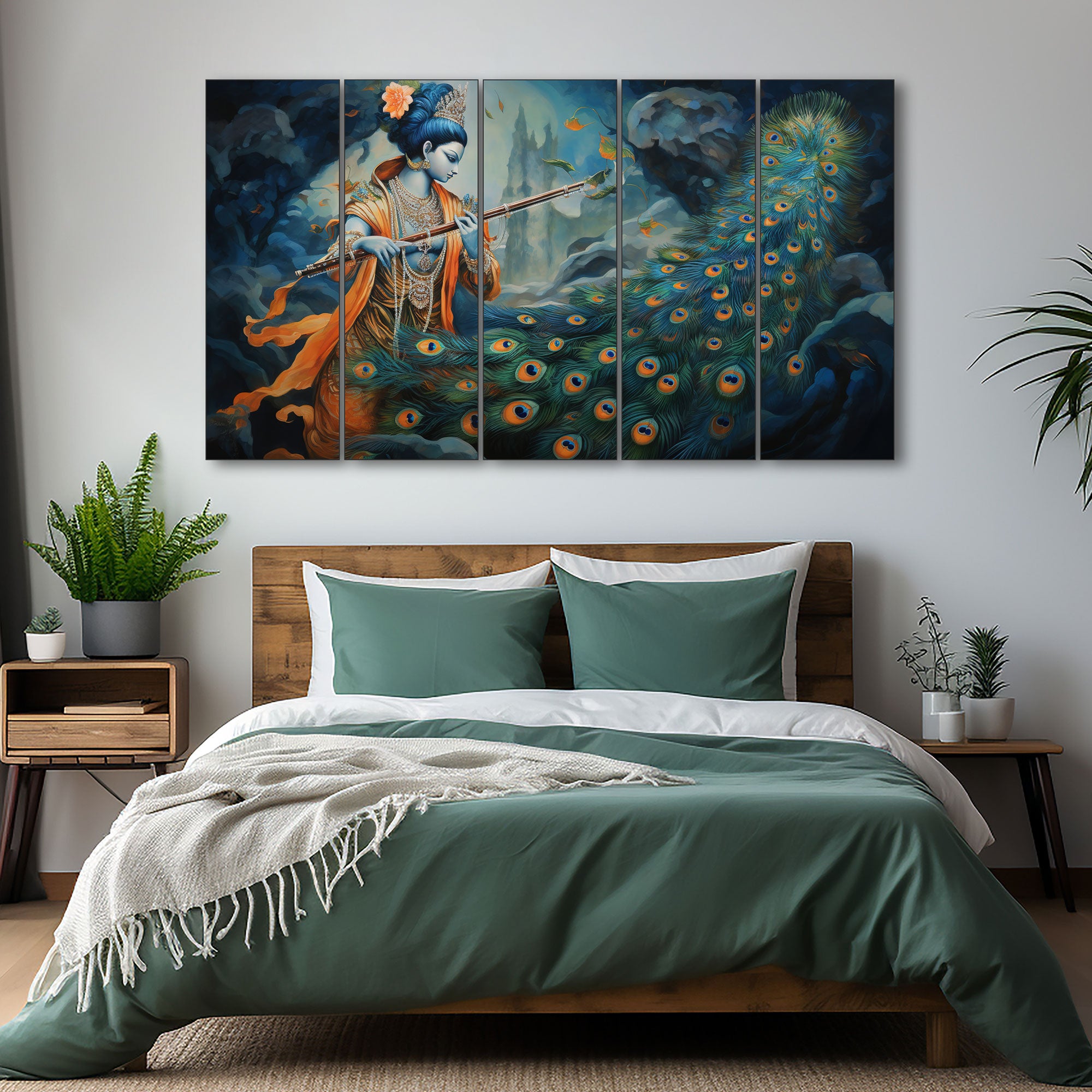 Krishna Ji Painting with frame Big Size Wall Art for living room,Bedroom,Drawing room,Hotels
