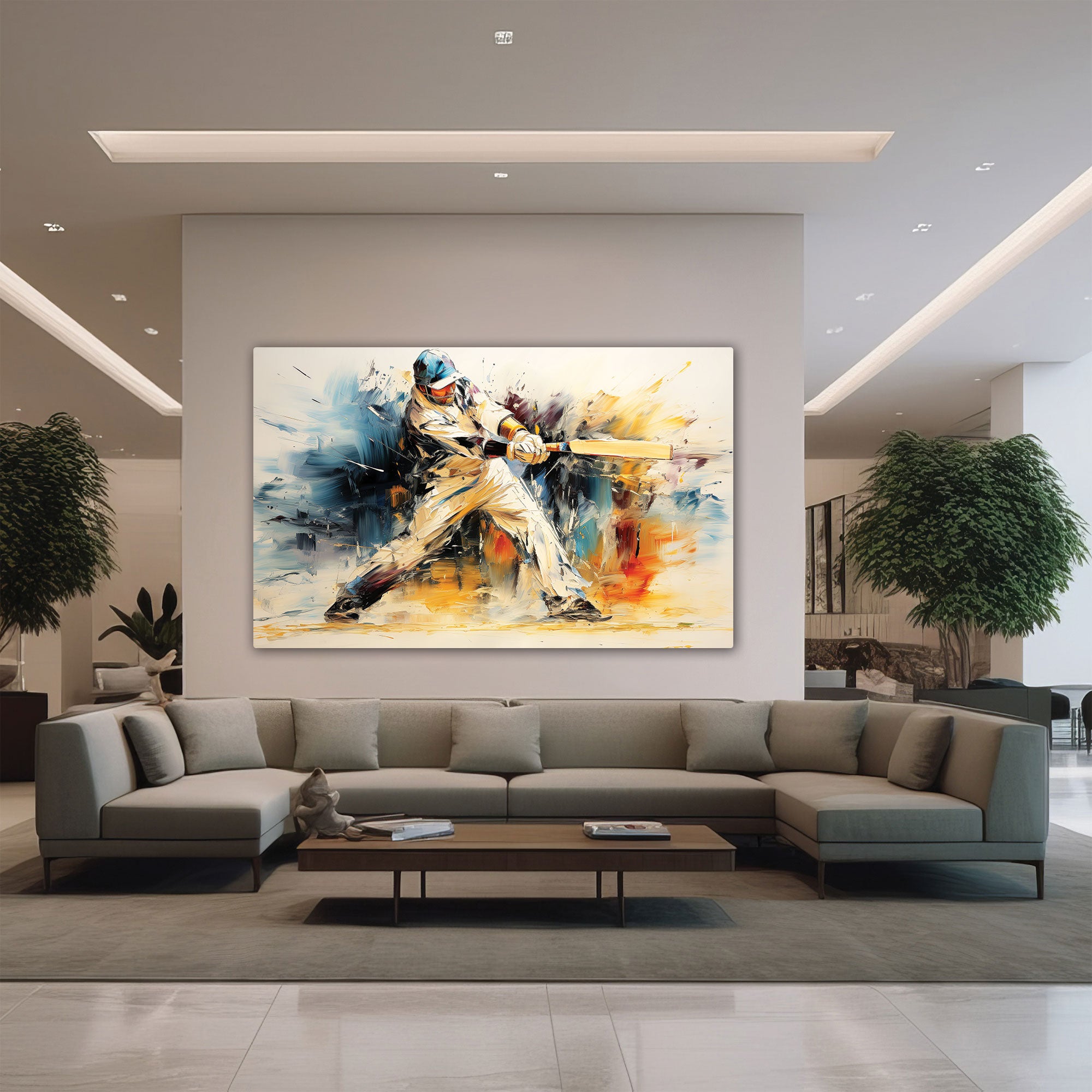 The Castle Decor cricket shot canvas/Sparkle painting Big Size Wall Art for living room,Bedroom,Drawing room,Hotels-Wooden Framed-Digital Painting