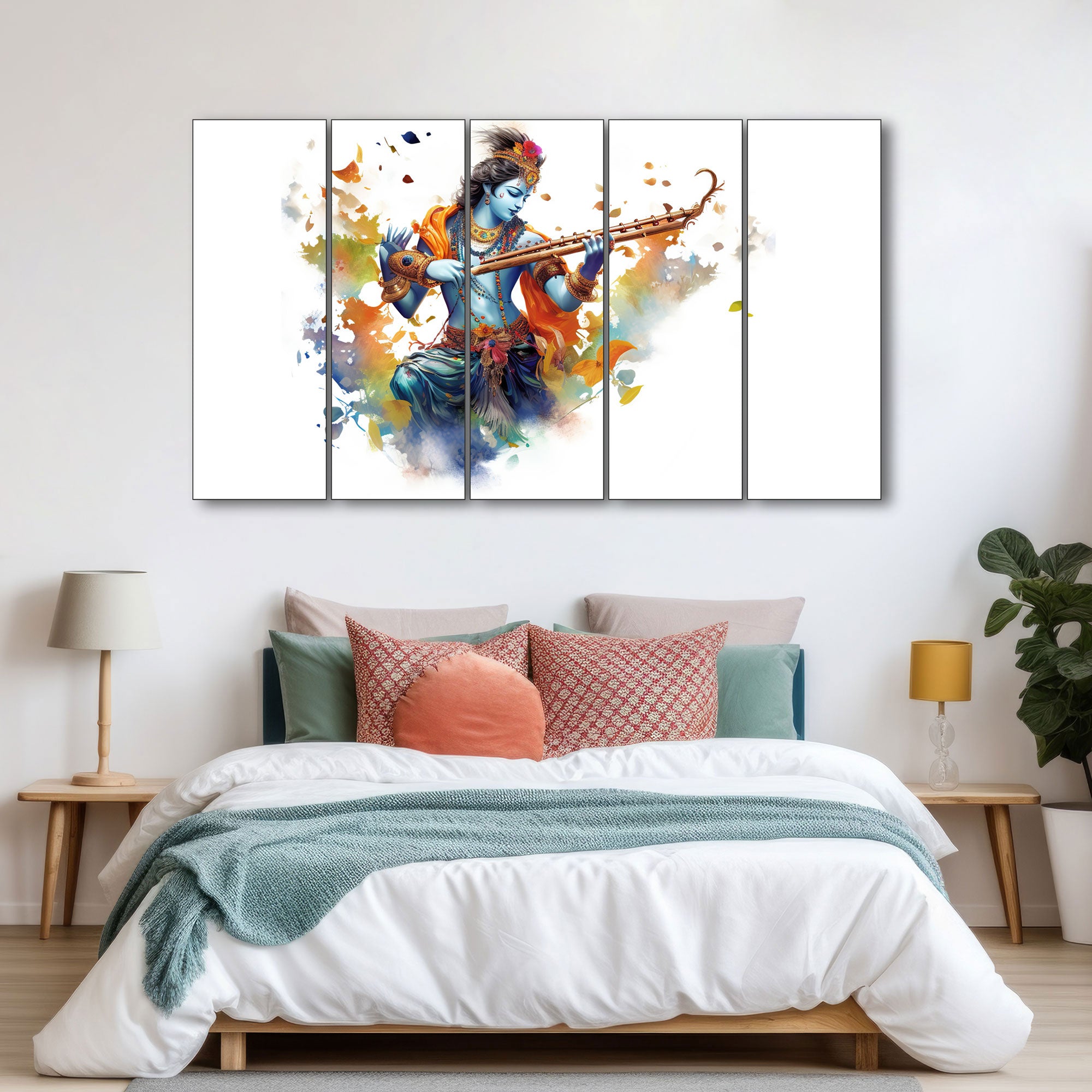 Krishna Ji Painting with frame Big Size Wall Art for living room,Bedroom,Drawing room,Hotels