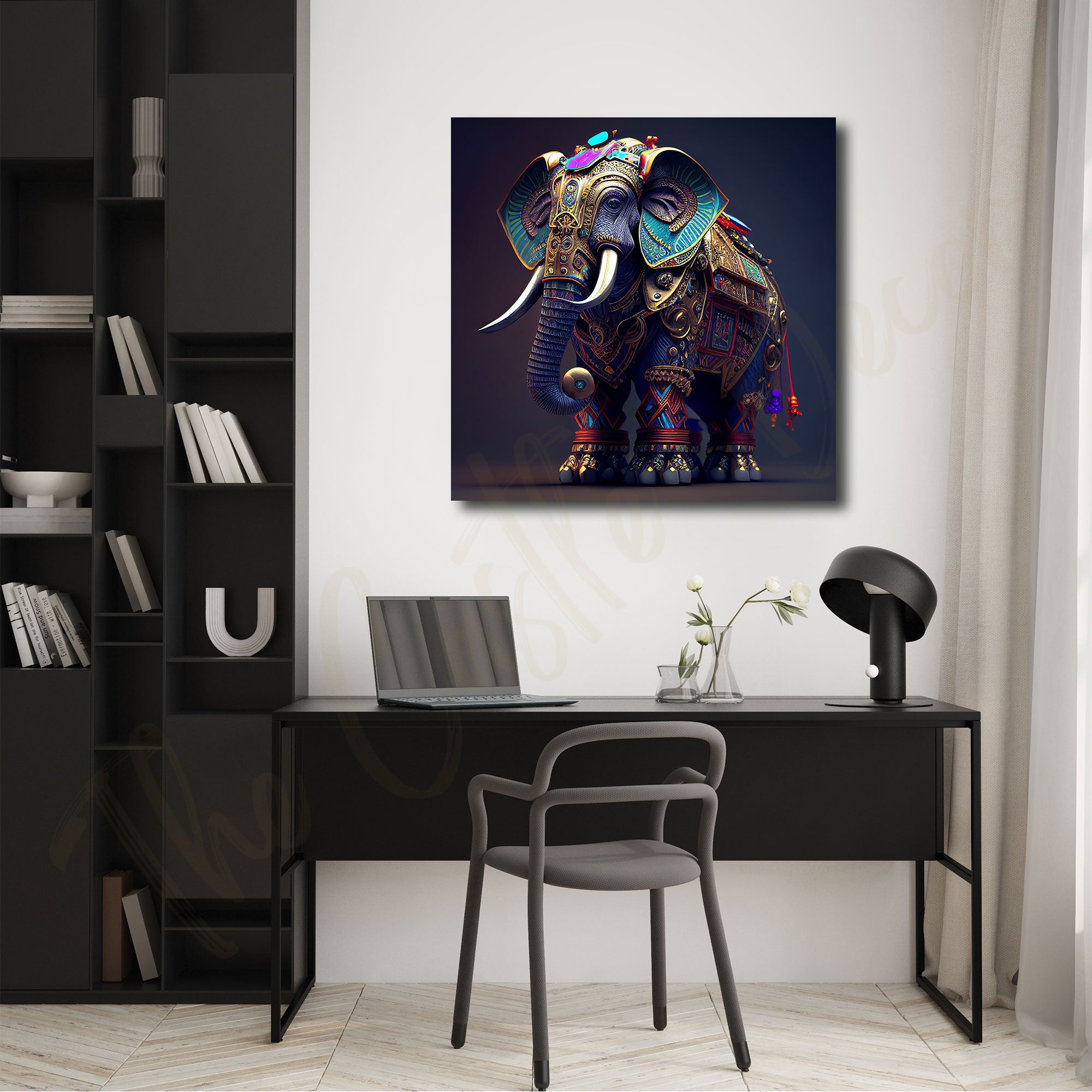Elephant painting with frame Big Size Wall Art for living room,Bedroom,Drawing room,Hotels