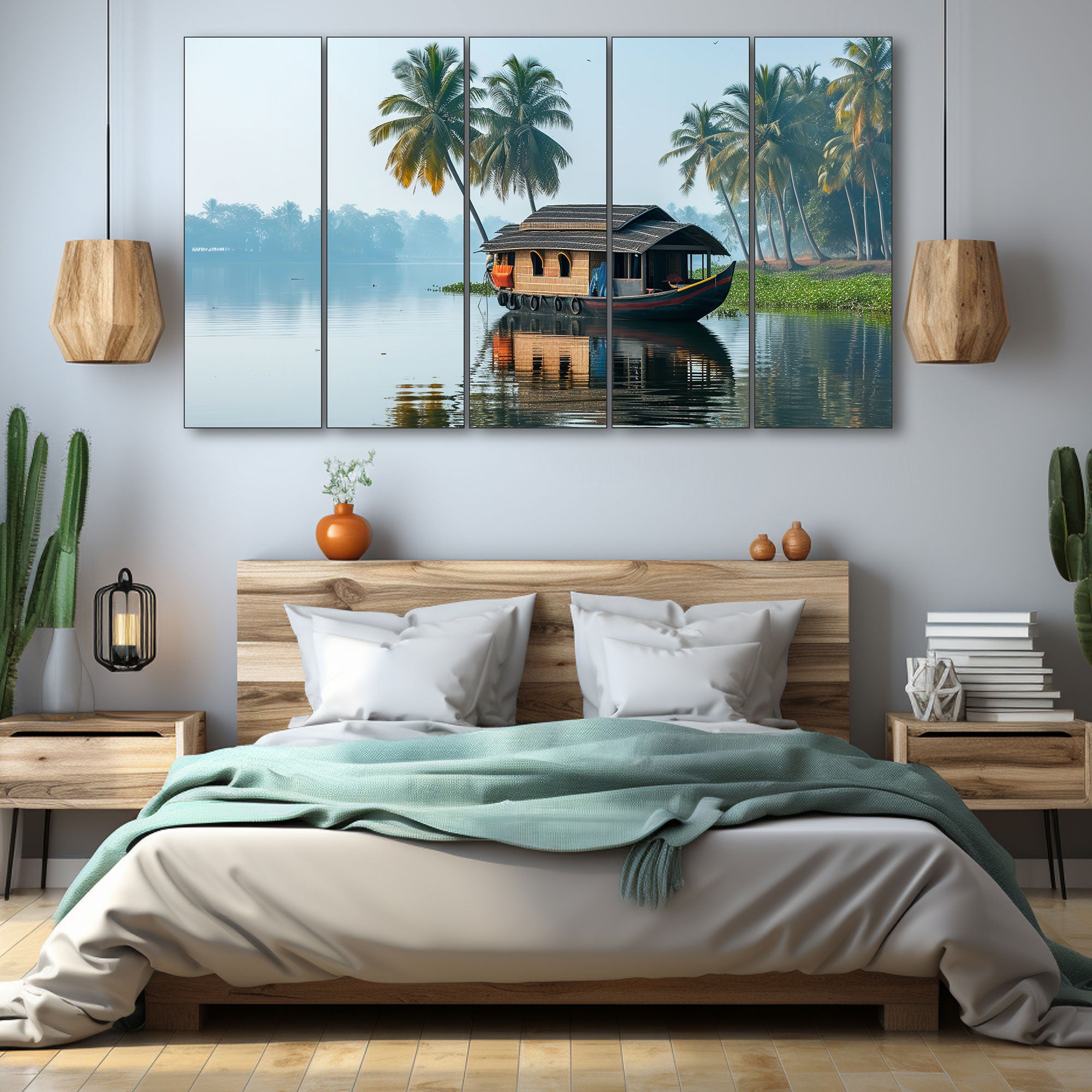 Kerala Painting with frame Big Size Wall Art for living room,Bedroom,Drawing room,Hotels 27x48"