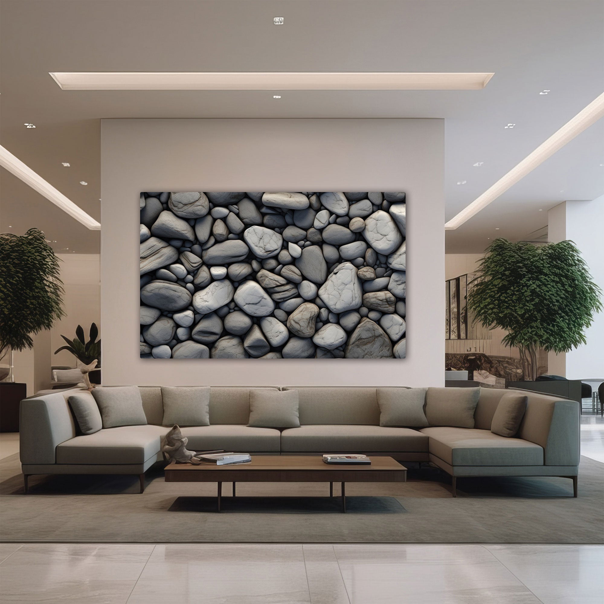 Rocks Abstract Canvas painting with frame Big Size Wall Art for living room,Bedroom,Drawing room,Hotels