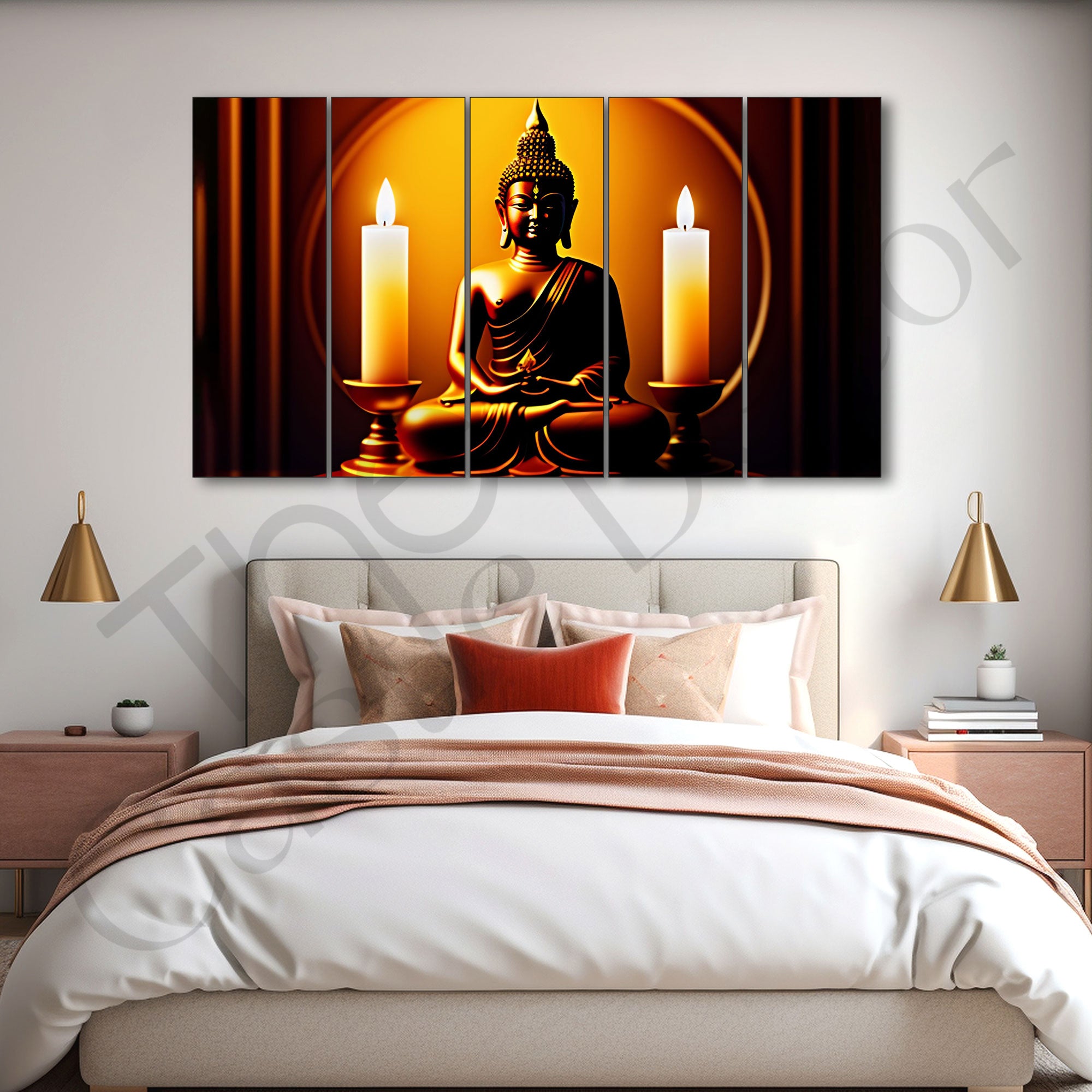 Lord Budha Painting with frame Big Size Wall Art for living room,Bedroom,Drawing room,Hotels