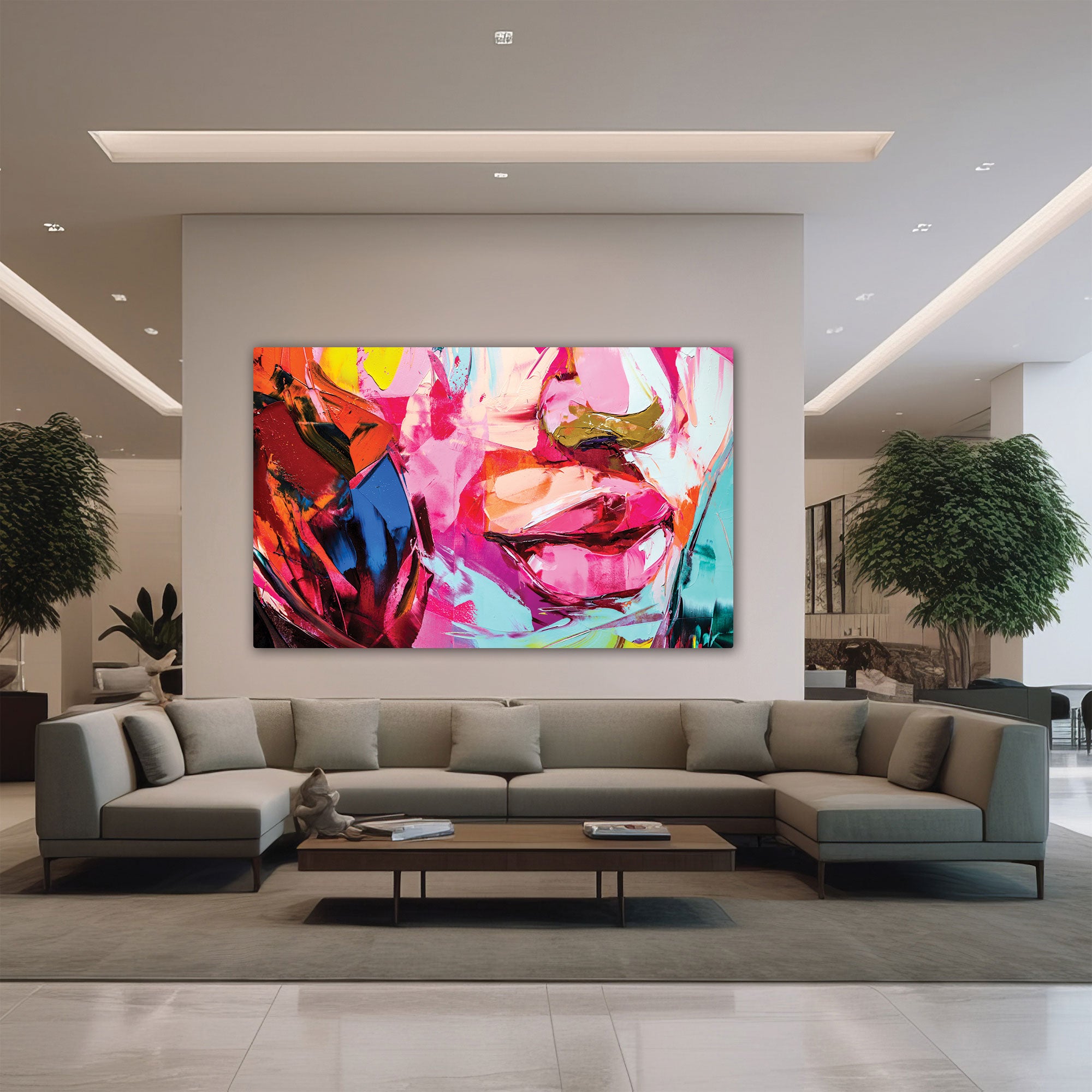Women faceAbstract Canvas painting with frame Big Size Wall Art for living room,Bedroom,Drawing room,Hotels