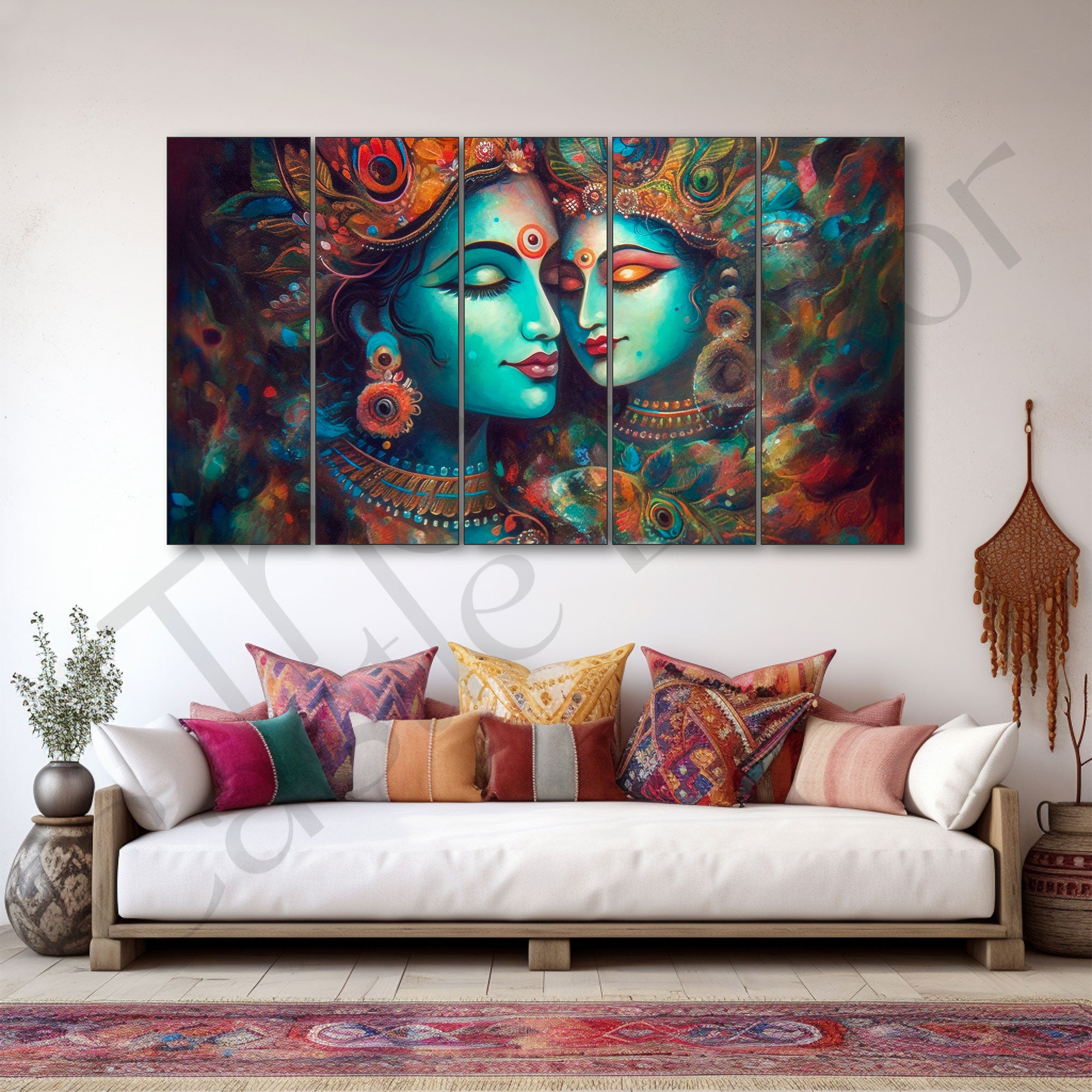 Radha Krishna Painting with frame Big Size Wall Art for living room,Bedroom,Drawing room,Hotels