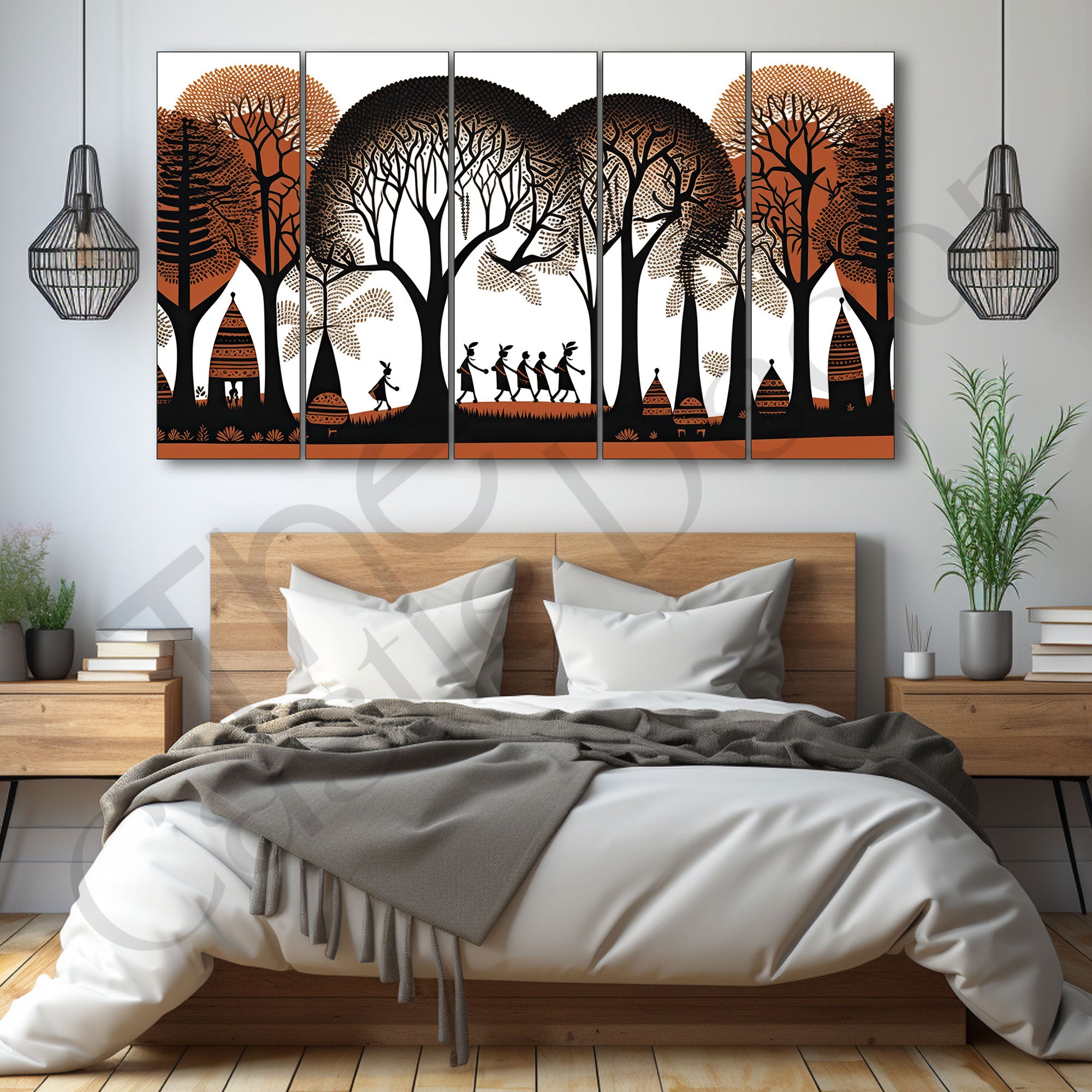 Warli Art Painting with frame Big Size Wall Art for living room,Bedroom,Drawing room,Hotels