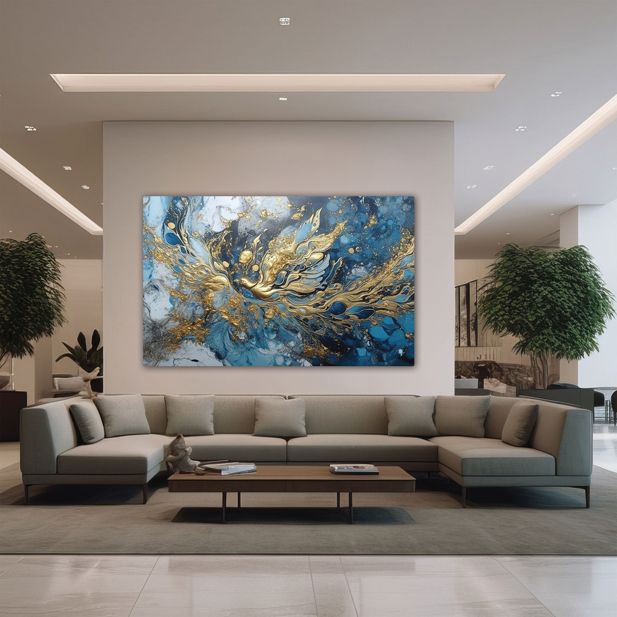 Abstract bird Canvas painting with frame Big Size Wall Art for living room,Bedroom,Drawing room,Hotels