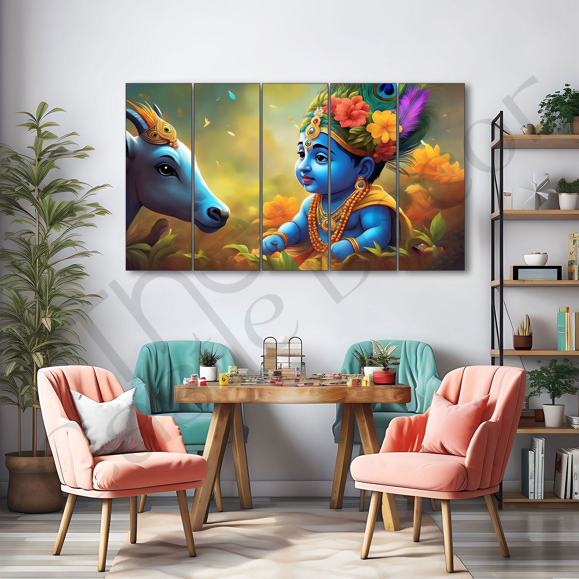 Bal Gopal Painting with frame Big Size Wall Art for living room,Bedroom,Drawing room,Hotels