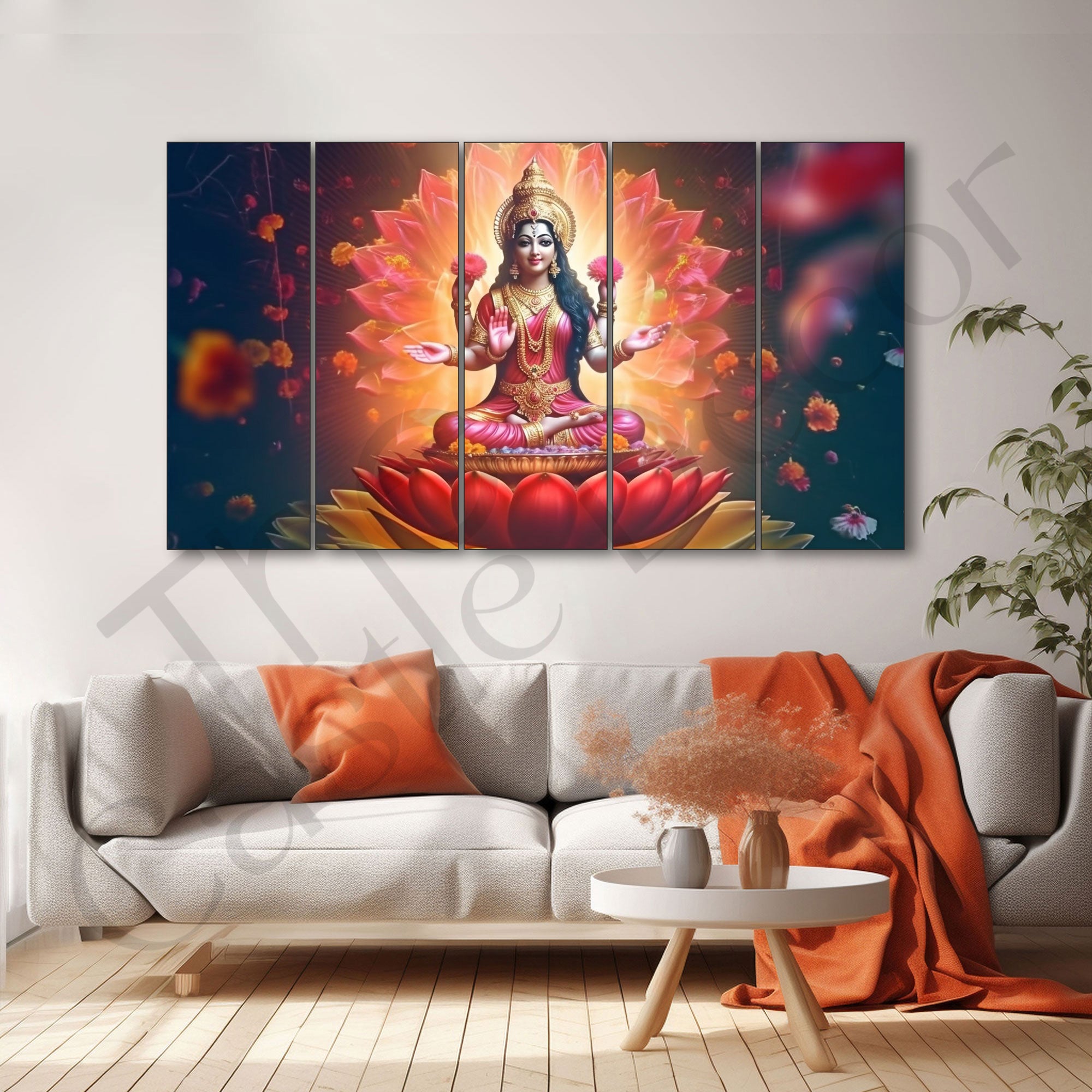 Goddess Laxmi ji Painting with frame Big Size Wall Art for living room,Bedroom,Drawing room,Hotels