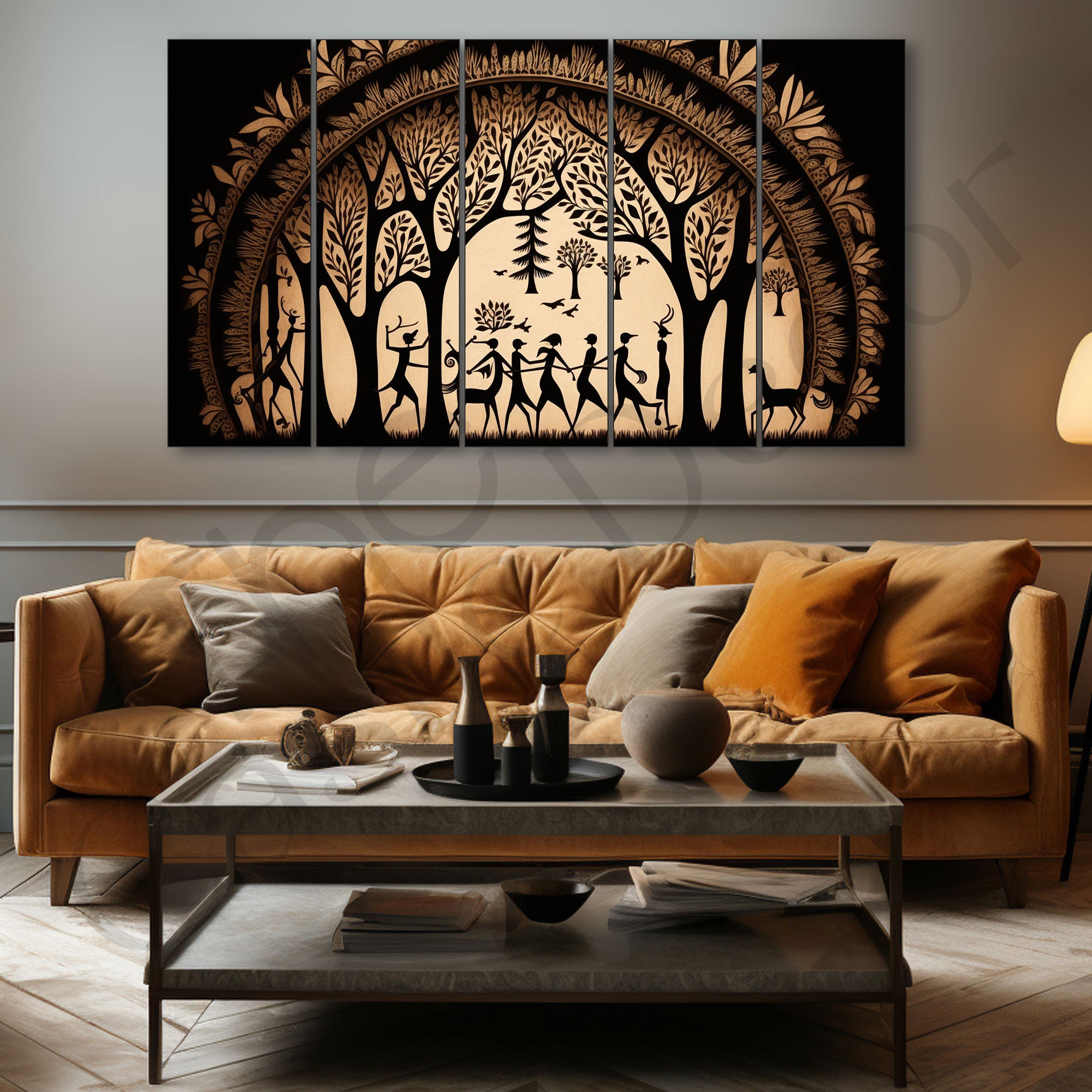 Warli Art Painting with frame Big Size Wall Art for living room,Bedroom,Drawing room,Hotels
