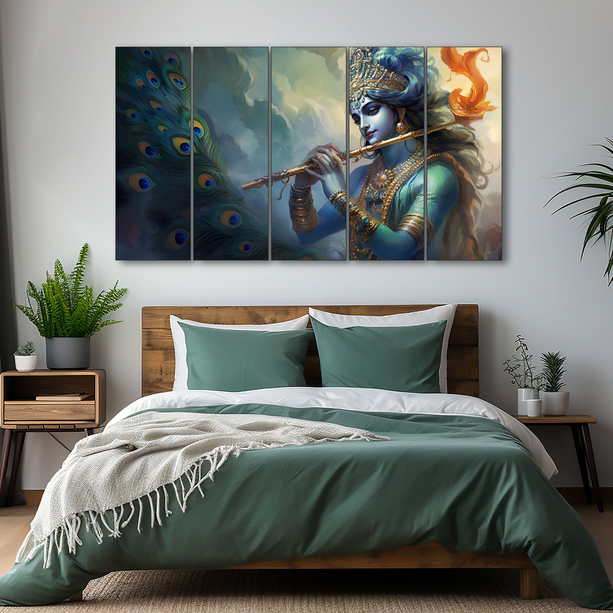 Krishna Ji Painting with frame Big Size Wall Art for living room,Bedroom,Drawing room,Hotels