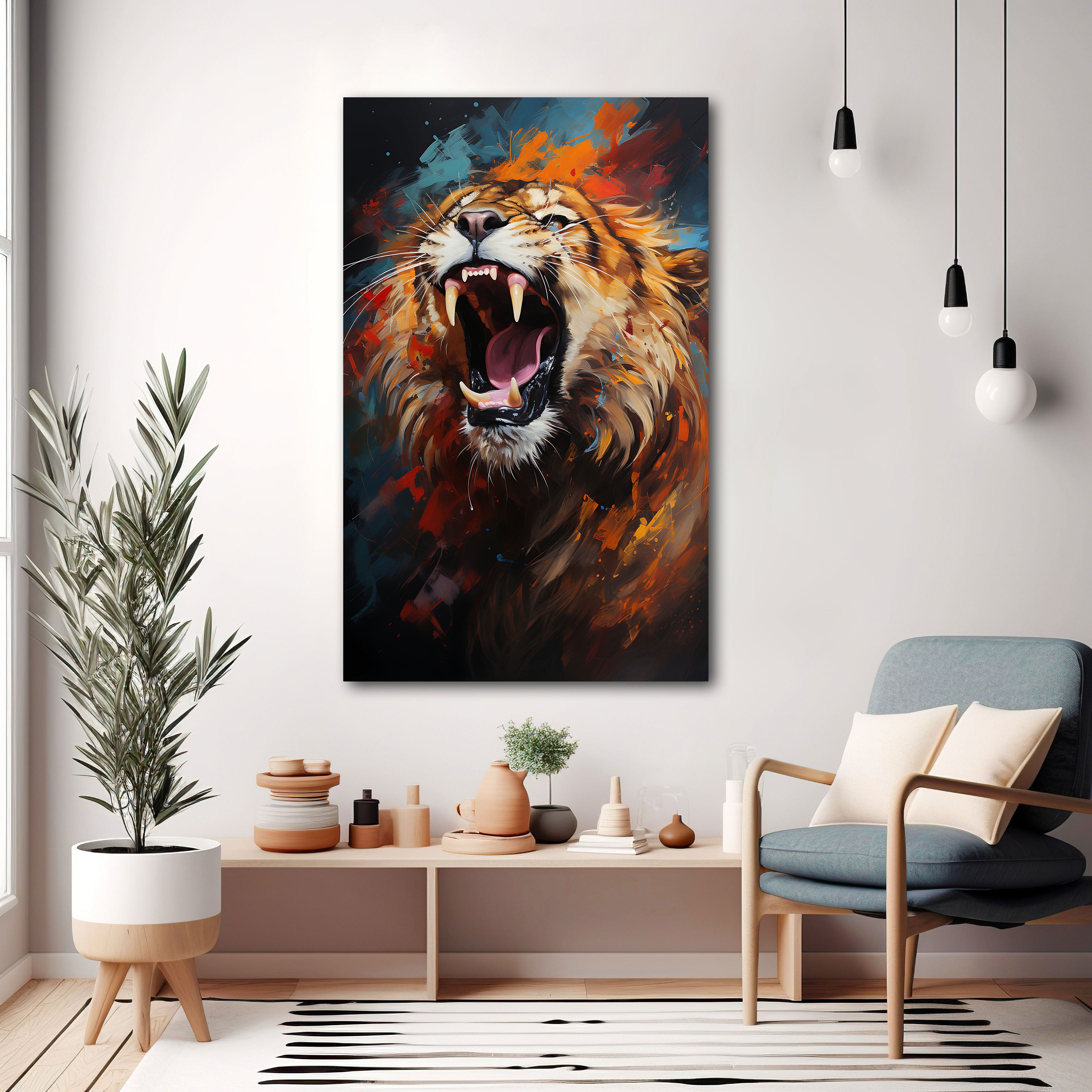 TigerAbstract Canvas painting with frame Big Size Wall Art for living room,Bedroom,Drawing room,Hotels