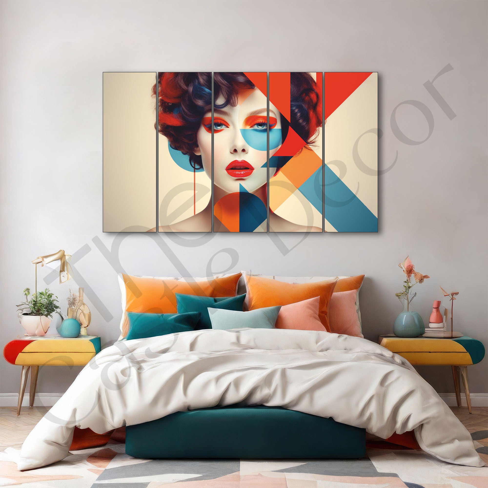 Woman Abstract Painting with frame Big Size Wall Art for living room,Bedroom,Drawing room,Hotels