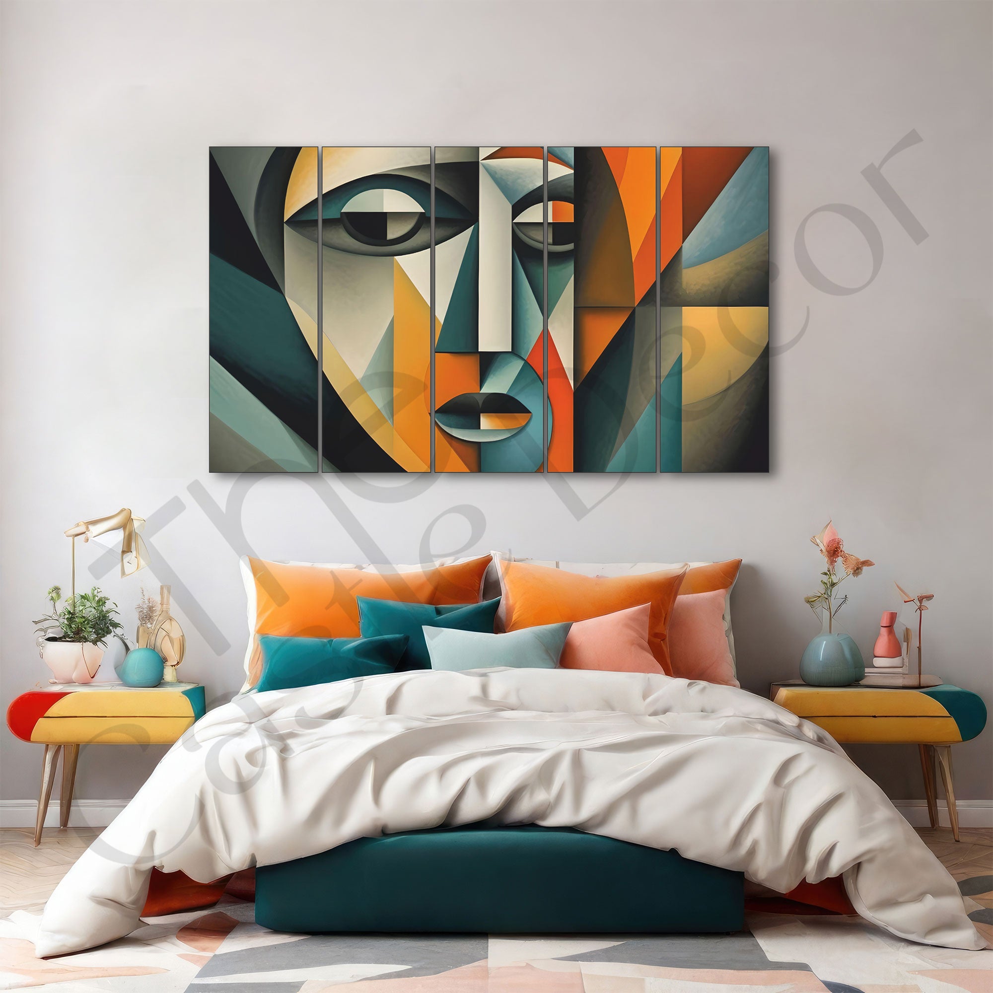Woman Abstract Painting with frame Big Size Wall Art for living room,Bedroom,Drawing room,Hotels