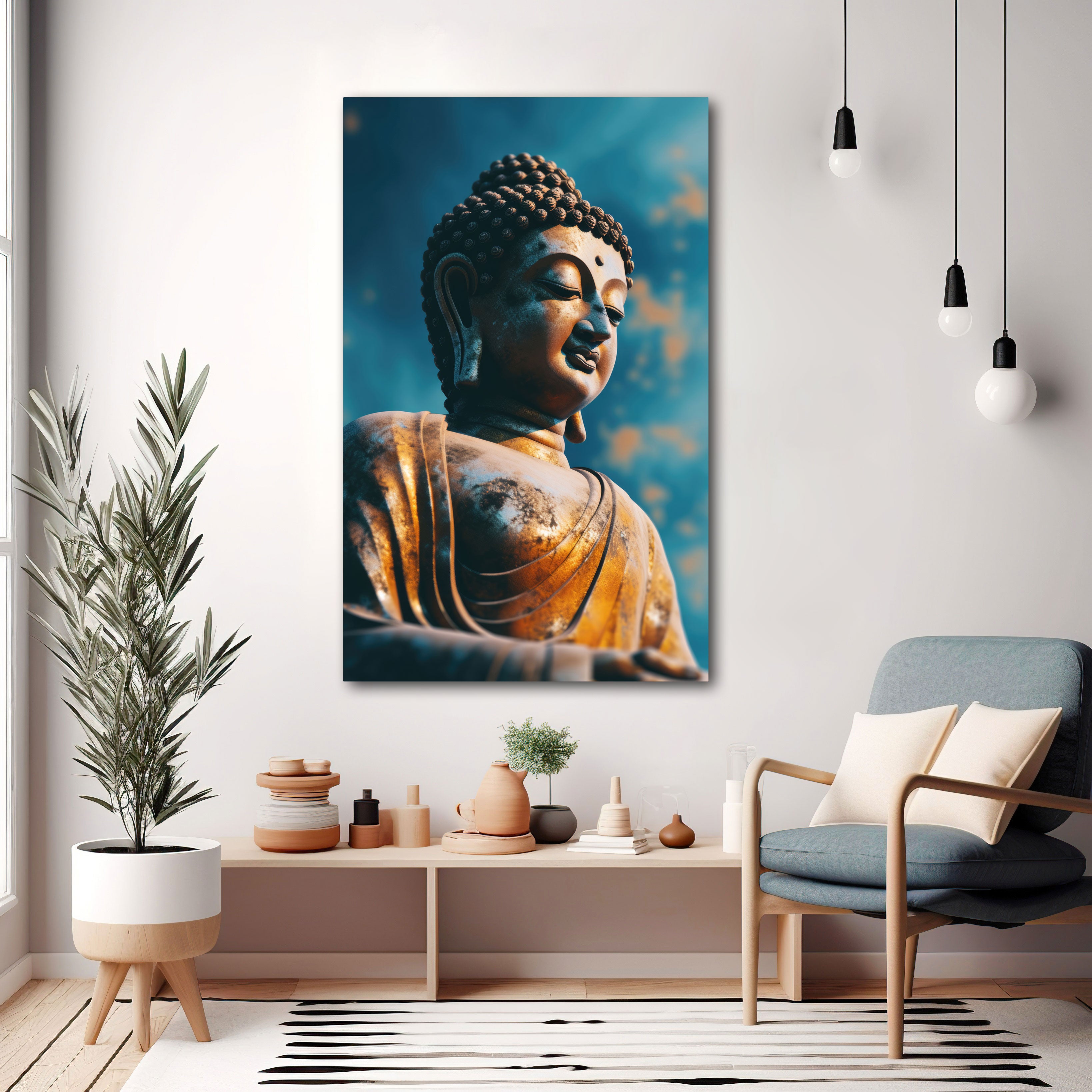 Buddhism Canvas painting with frame Big Size Wall Art for living room,Bedroom,Drawing room,Hotels