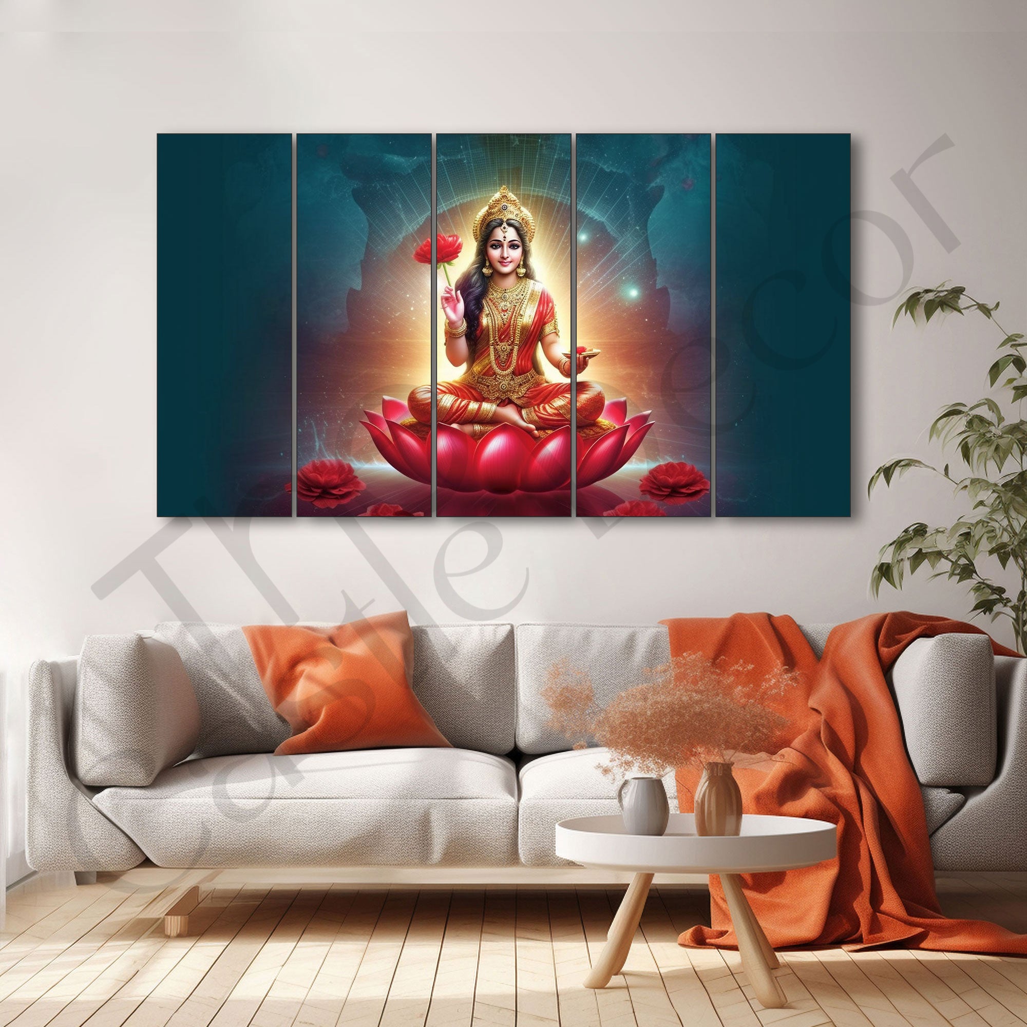 Goddess Laxmi ji Painting with frame Big Size Wall Art for living room,Bedroom,Drawing room,Hotels