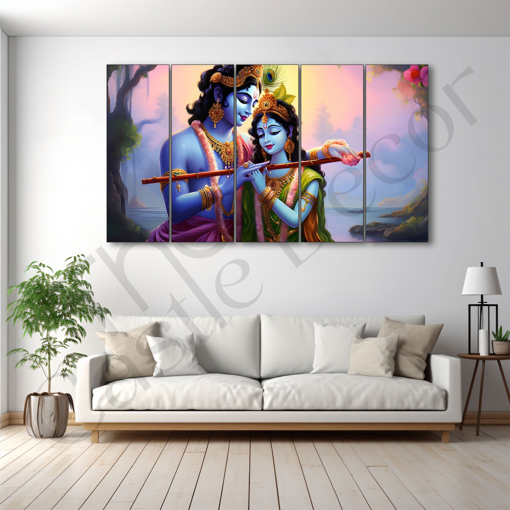 Radha Krishna Painting with frame Big Size Wall Art for living room,Bedroom,Drawing room,Hotels