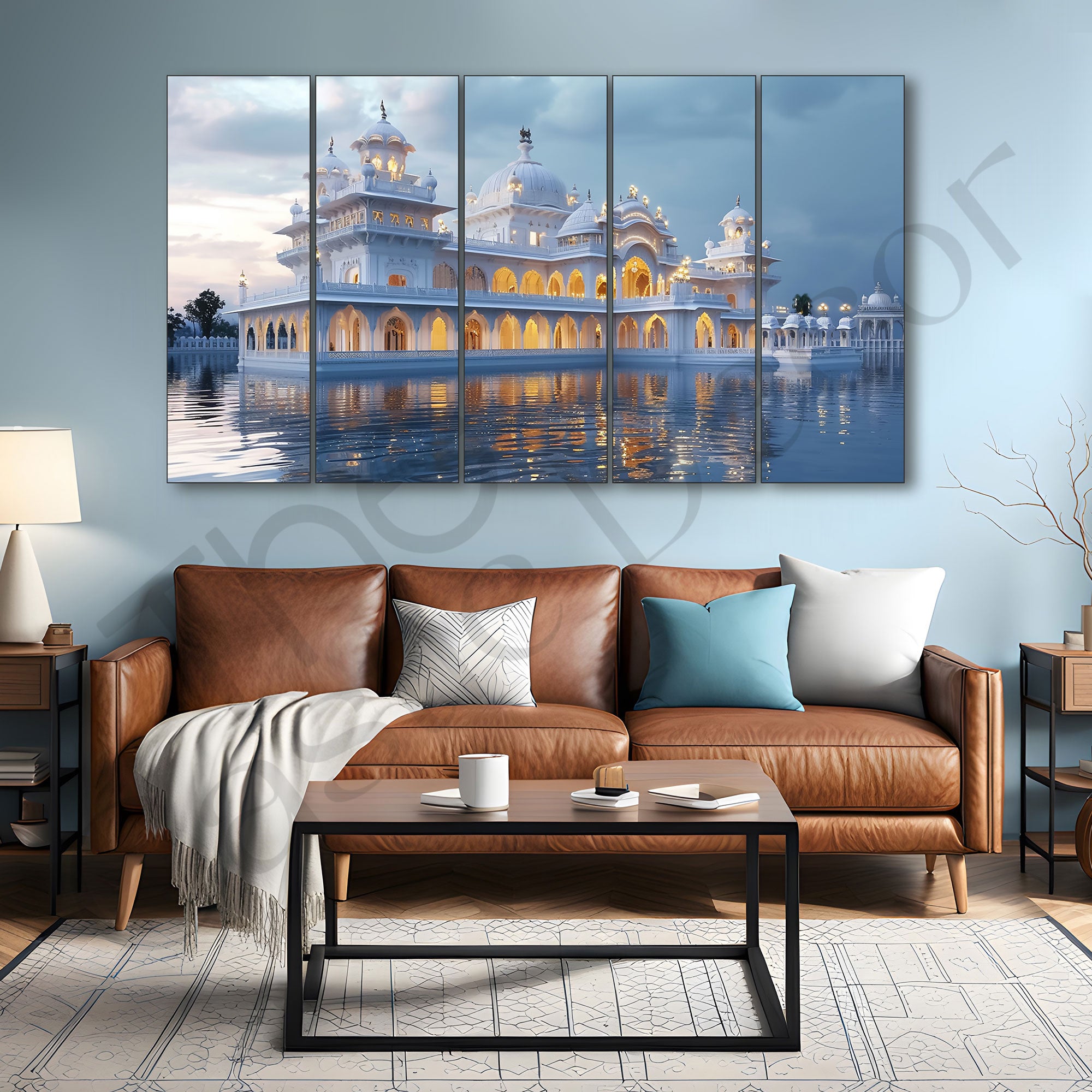 Ram Mandir Painting with frame Big Size Wall Art for living room,Bedroom,Drawing room,Hotels