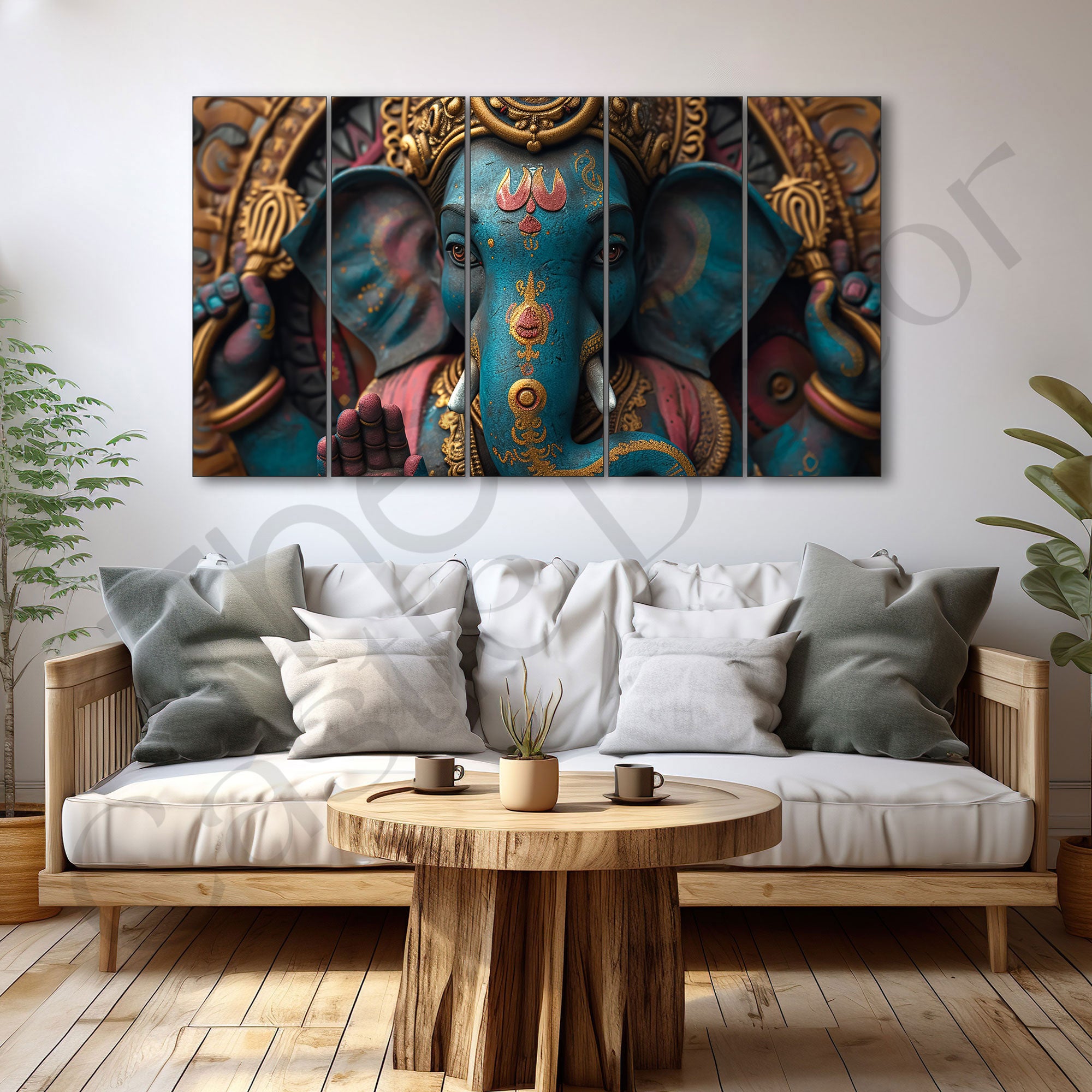 Lord Ganesha Painting with frame Big Size Wall Art for living room,Bedroom,Drawing room,Hotels