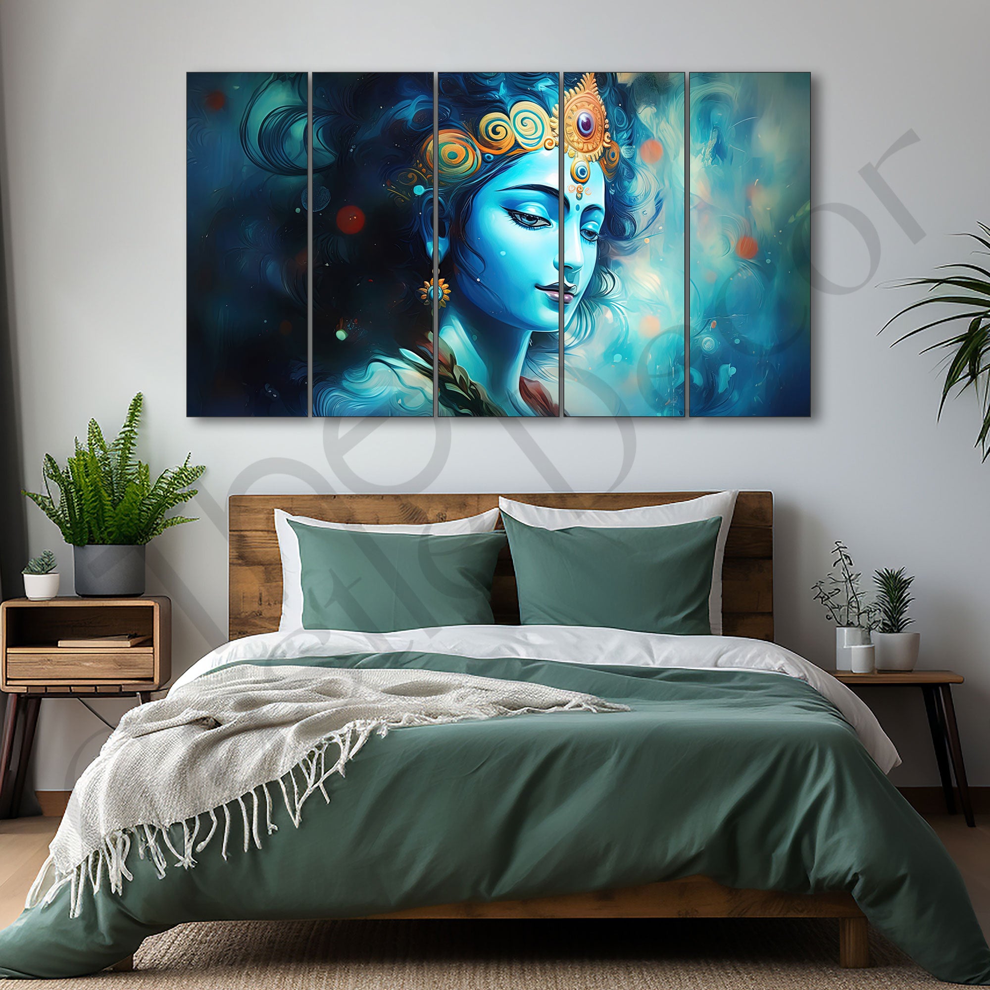 Krishna Ji Painting with frame Big Size Wall Art for living room,Bedroom,Drawing room,Hotels