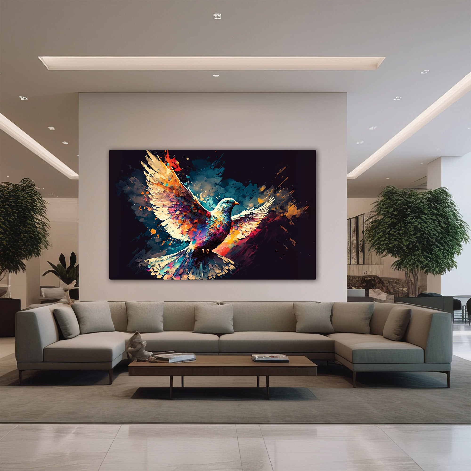 PigeonAbstract Canvas painting with frame Big Size Wall Art for living room,Bedroom,Drawing room,Hotels