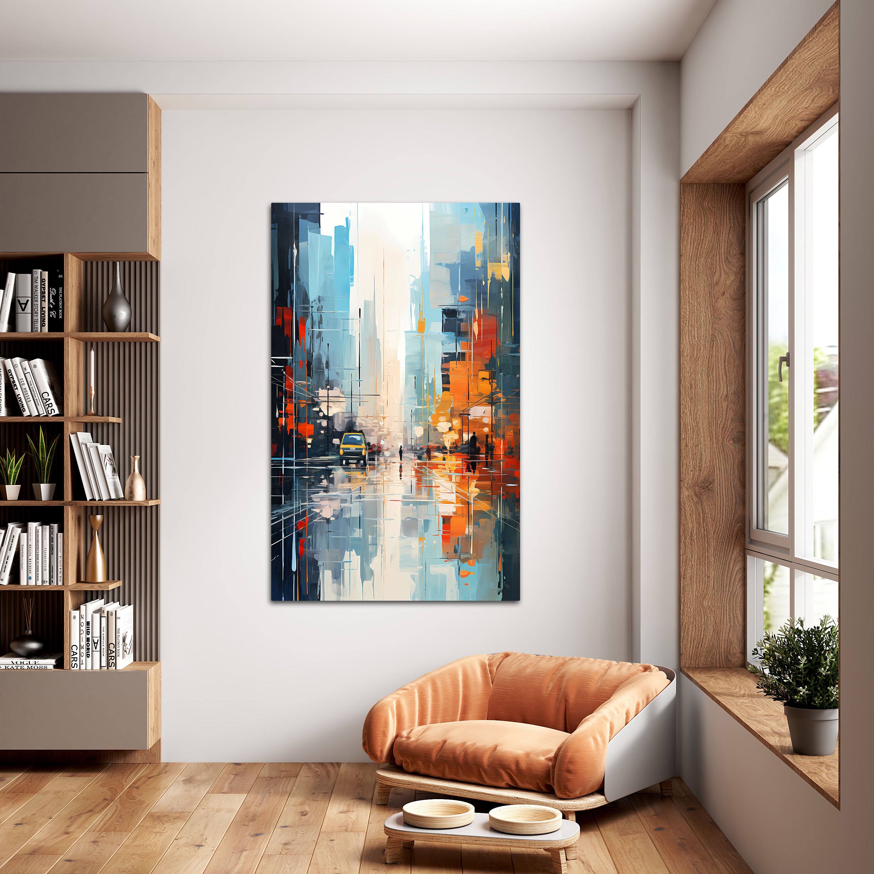CityscapeAbstract Canvas painting with frame Big Size Wall Art for living room,Bedroom,Drawing room,Hotels