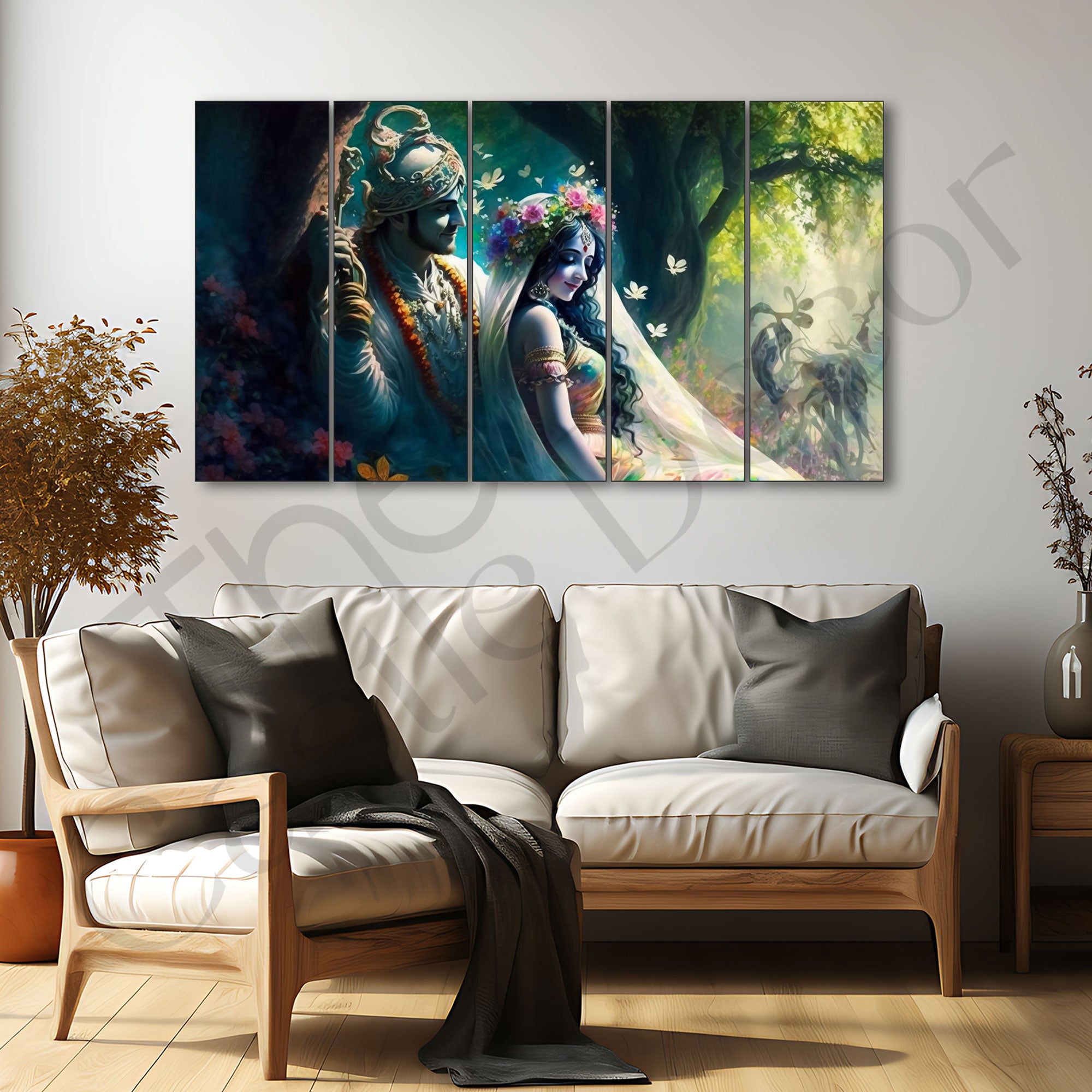 Radha Krishna Painting with frame Big Size Wall Art for living room,Bedroom,Drawing room,Hotels