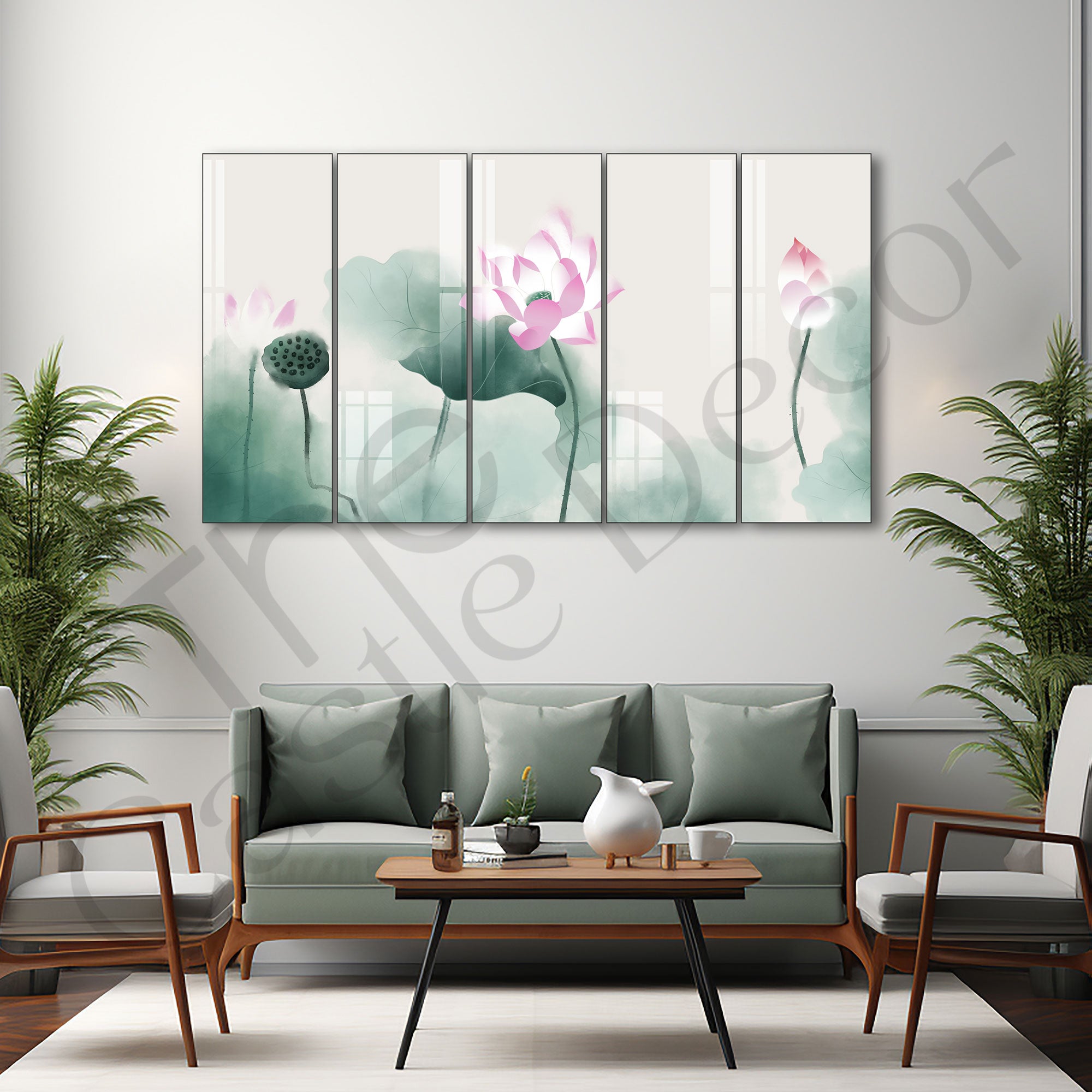 Lotus Painting with frame Big Size Wall Art for living room,Bedroom,Drawing room,Hotels