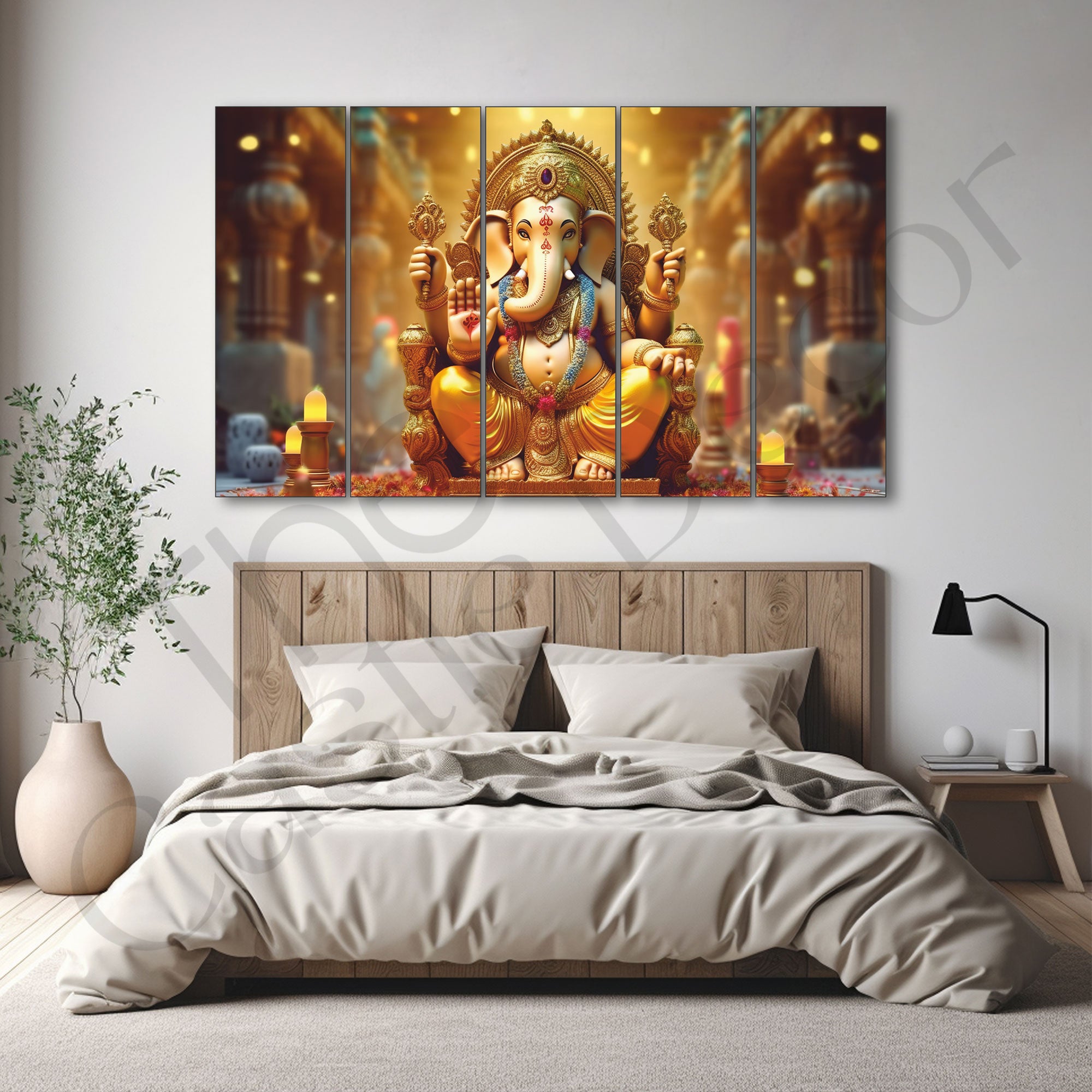 Lord Ganesh Ji Painting with frame Big Size Wall Art for living room,Bedroom,Drawing room,Hotels