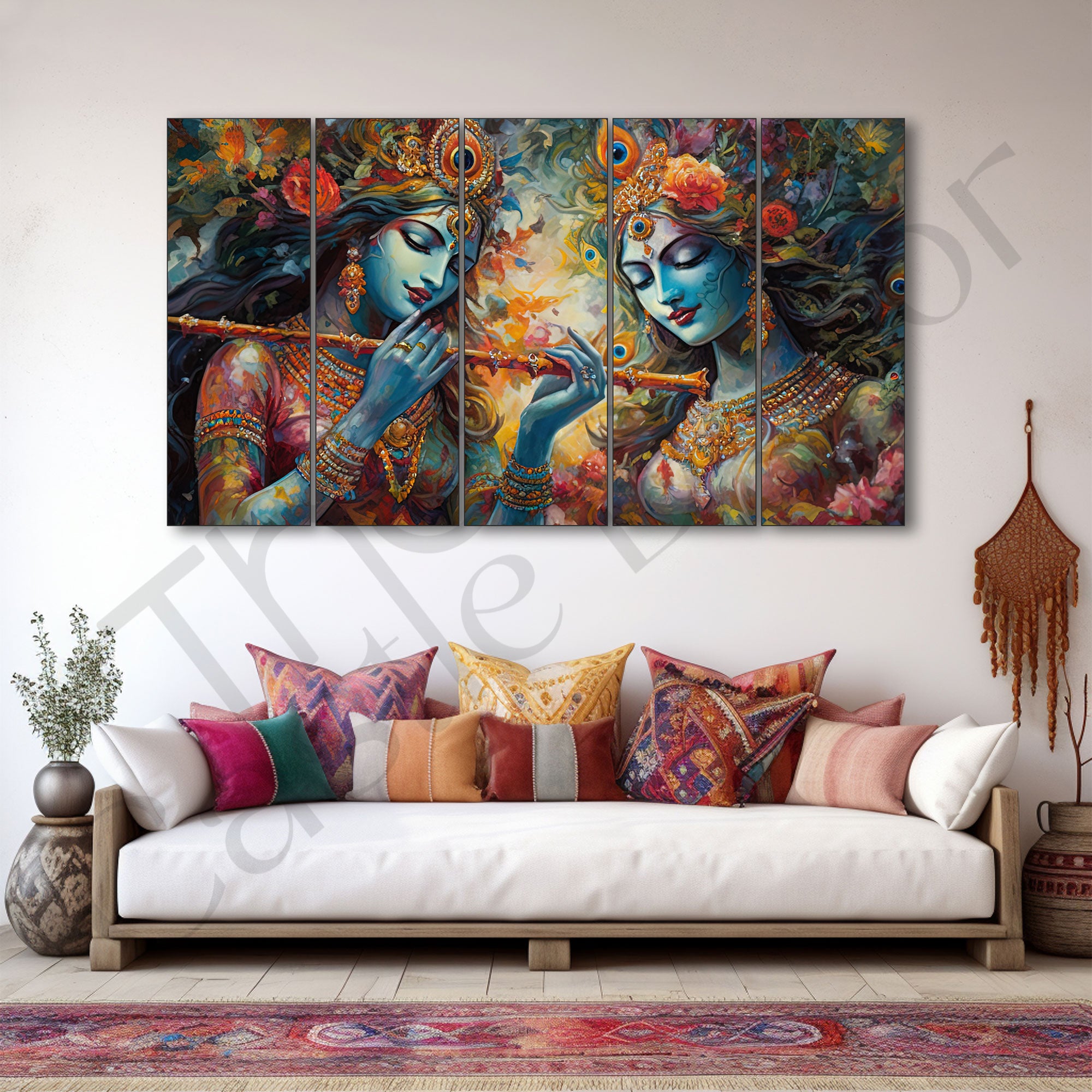 Radha Krishna Painting with frame Big Size Wall Art for living room,Bedroom,Drawing room,Hotels