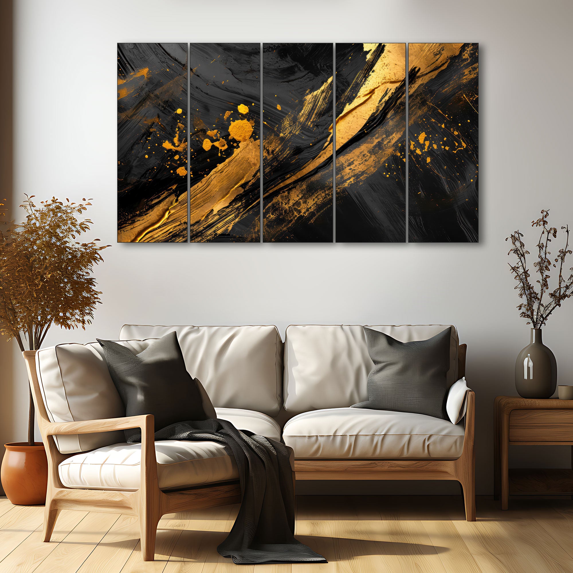 Abstract Painting with frame Big Size Wall Art for living room,Bedroom,Drawing room,Hotels 27x48"
