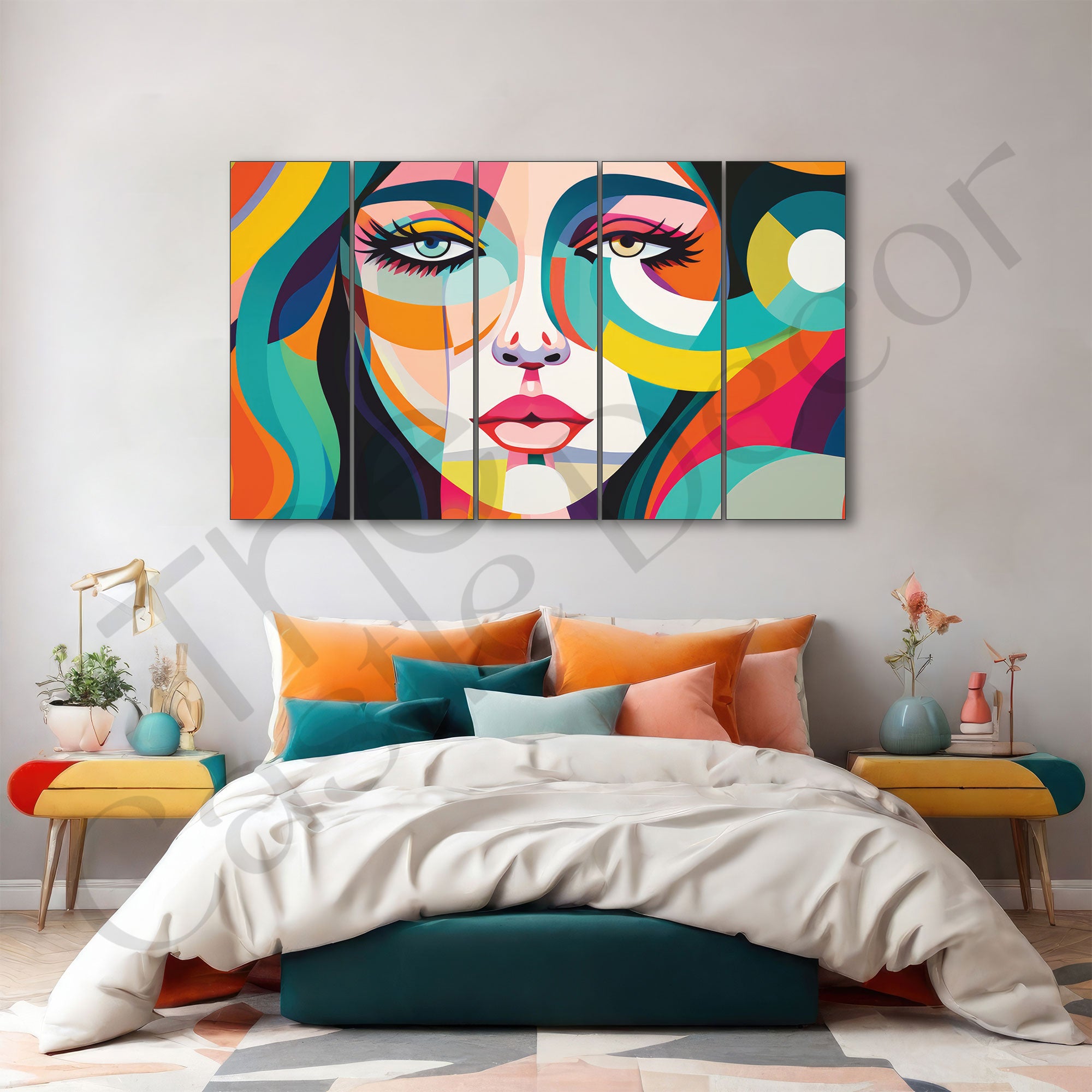 Woman Abstract Painting with frame Big Size Wall Art for living room,Bedroom,Drawing room,Hotels