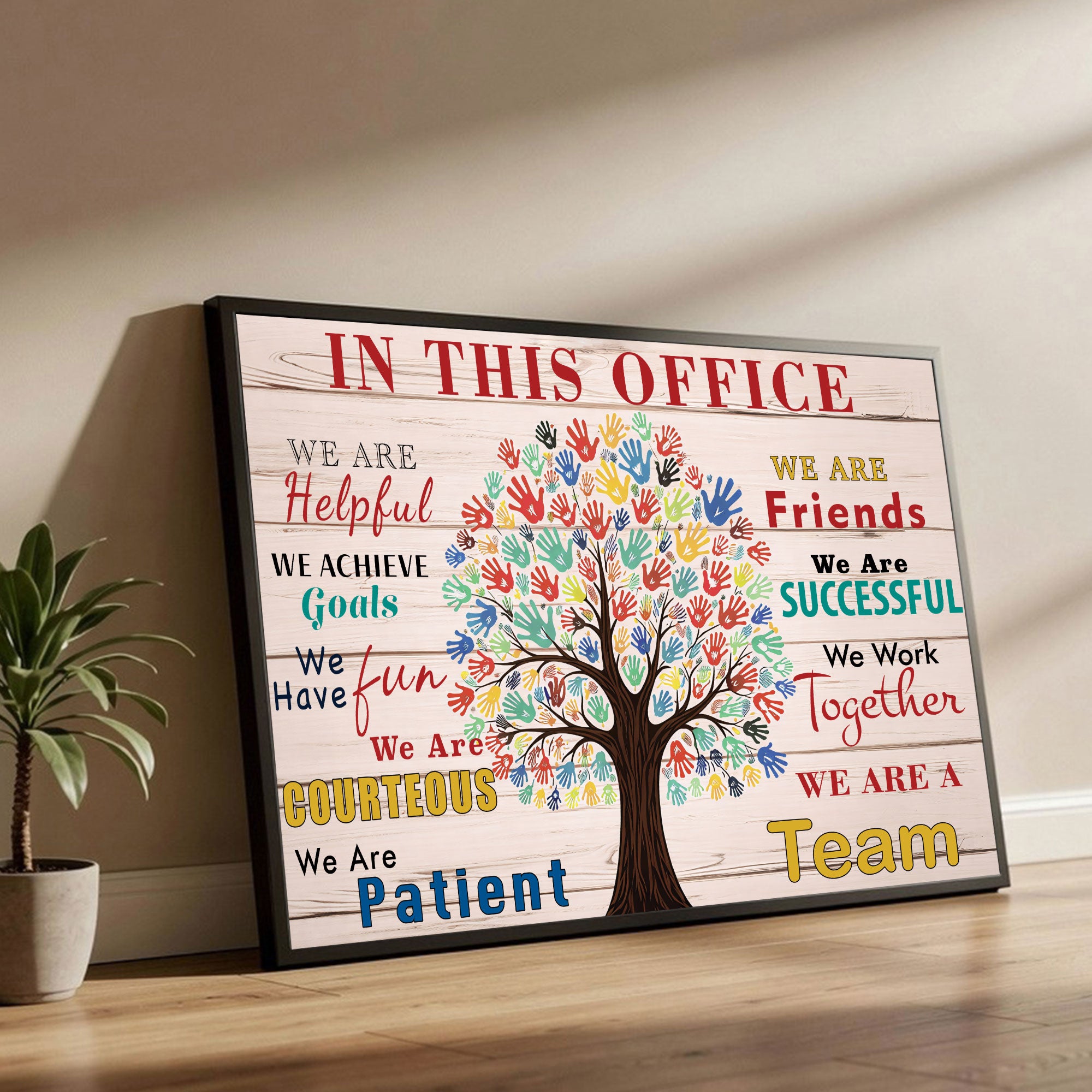 The Castle Decor Teamwork Motivational Wall Art Frame 20x30 Inch | Inspirational Office Digital Painitng with Black Fiber Frame & Sparkle Lamination | Team Building Quote Wall Decor for Office, Workplace, Meeting Room