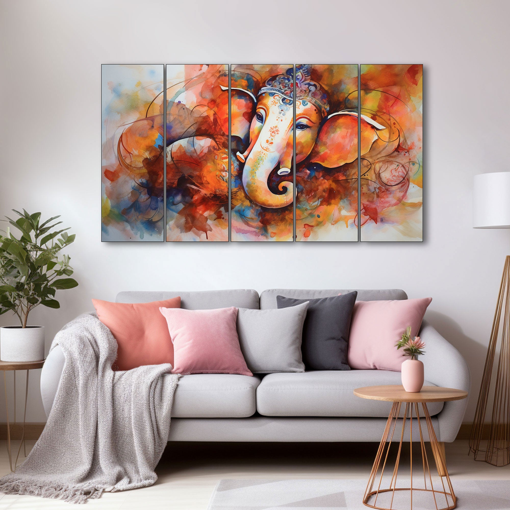 Lord Ganesha Painting with frame Big Size Wall Art for living room,Bedroom,Drawing room,Hotels
